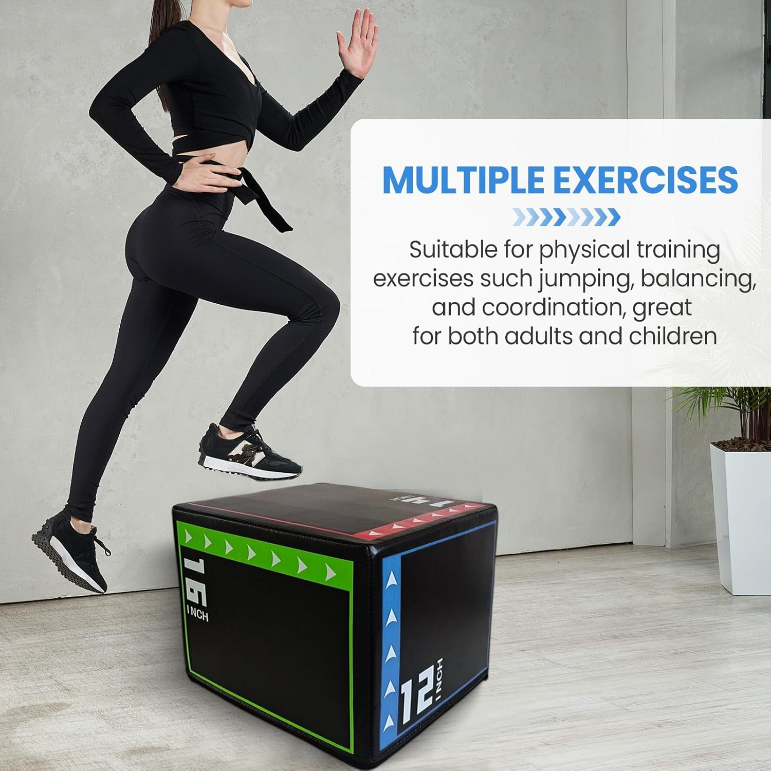 Jump Box, Step up Box, Plyometric Jump Box, Heavy Duty Versatile Plyo Box, Agility Box for Jumping Workout Skipping Lunges Squats image number 2