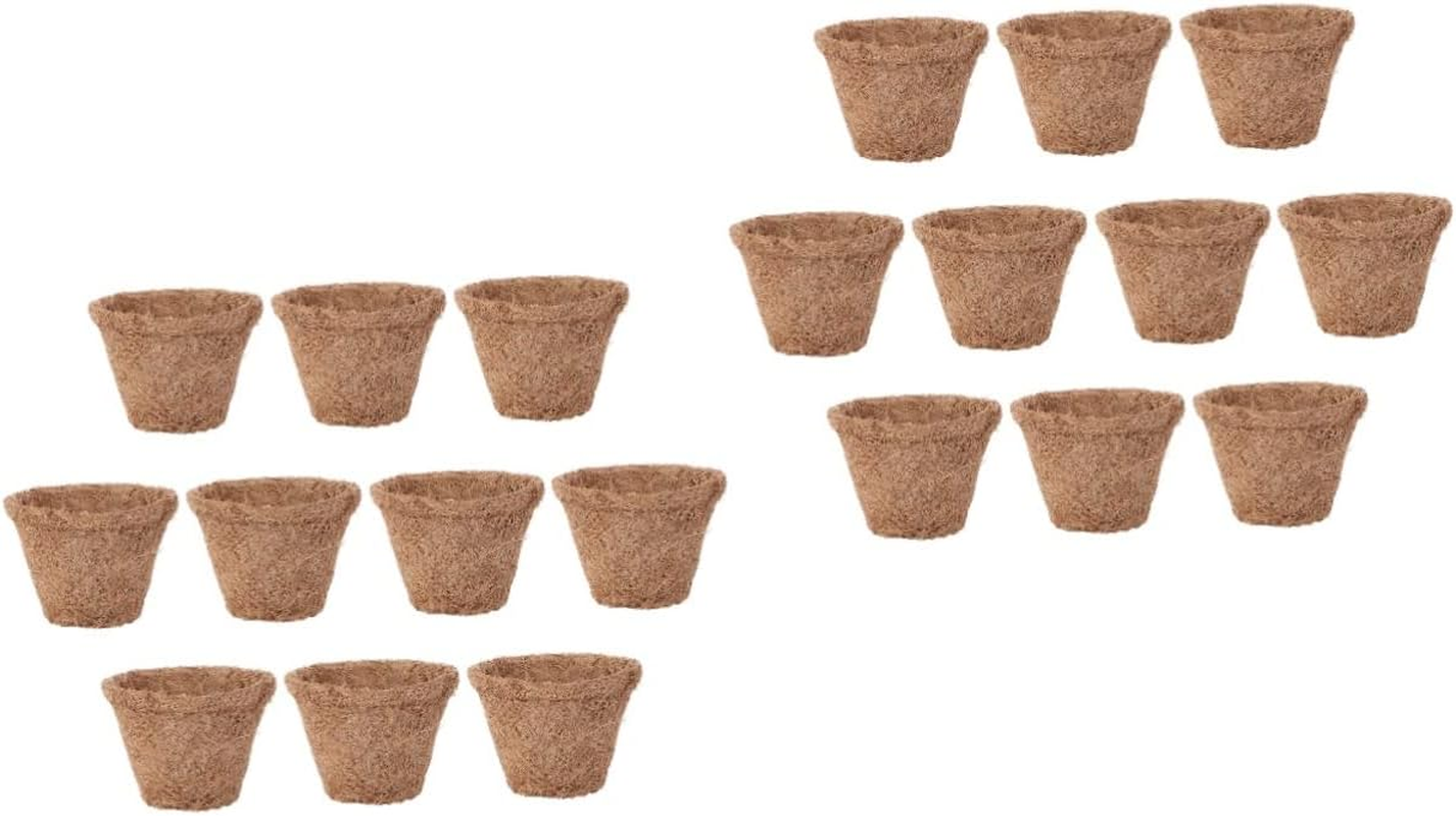 Sosoport 20Pcs Coconut Fiber Planter Decorative Flowerpot Plant Nursery Container for Indoor Outdoor Use for Gardening Supplies and Container Needs image number 2