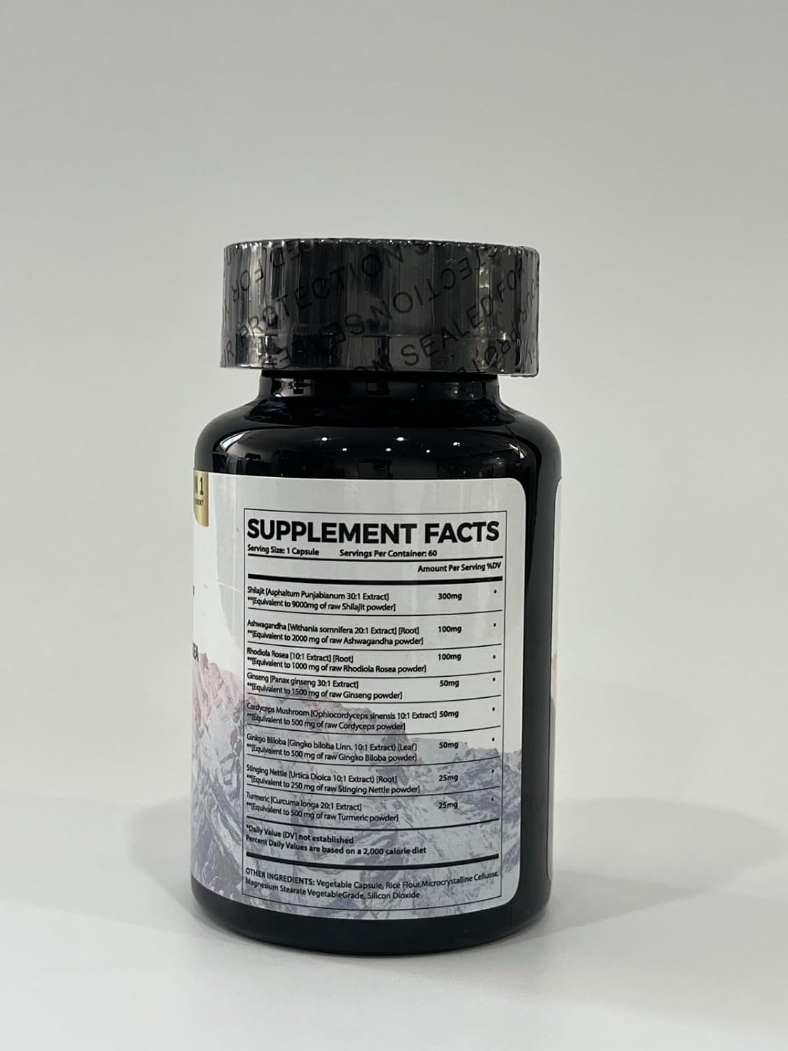 Aurazon Pure Himilayan Shilajit Enriched with Ashwagandha, Rhodiola Rosea & Panax Ginseng, High Strength 15250 Mg Shilajit Complex Capsules with 2 Months Supply for Both Men and Women image number 1