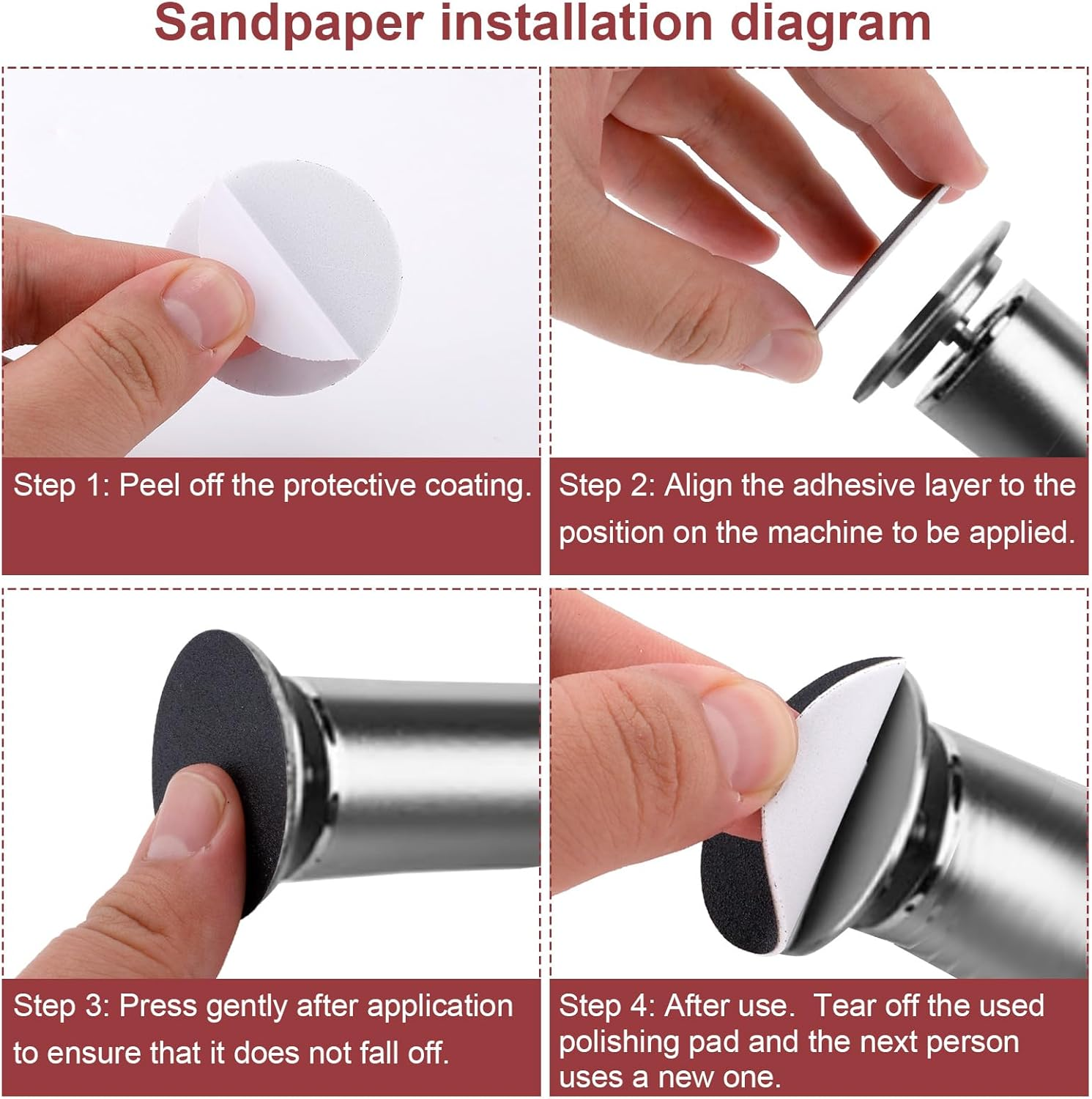 60Pcs Replaceable Sandpaper Discs, Fine & Coarse Grits Sandpaper Refill Discs Sandpaper Foot File Electric Heel Sander Replaceable Discs for Pedicure Disc & Electric Foot Remover image number 2