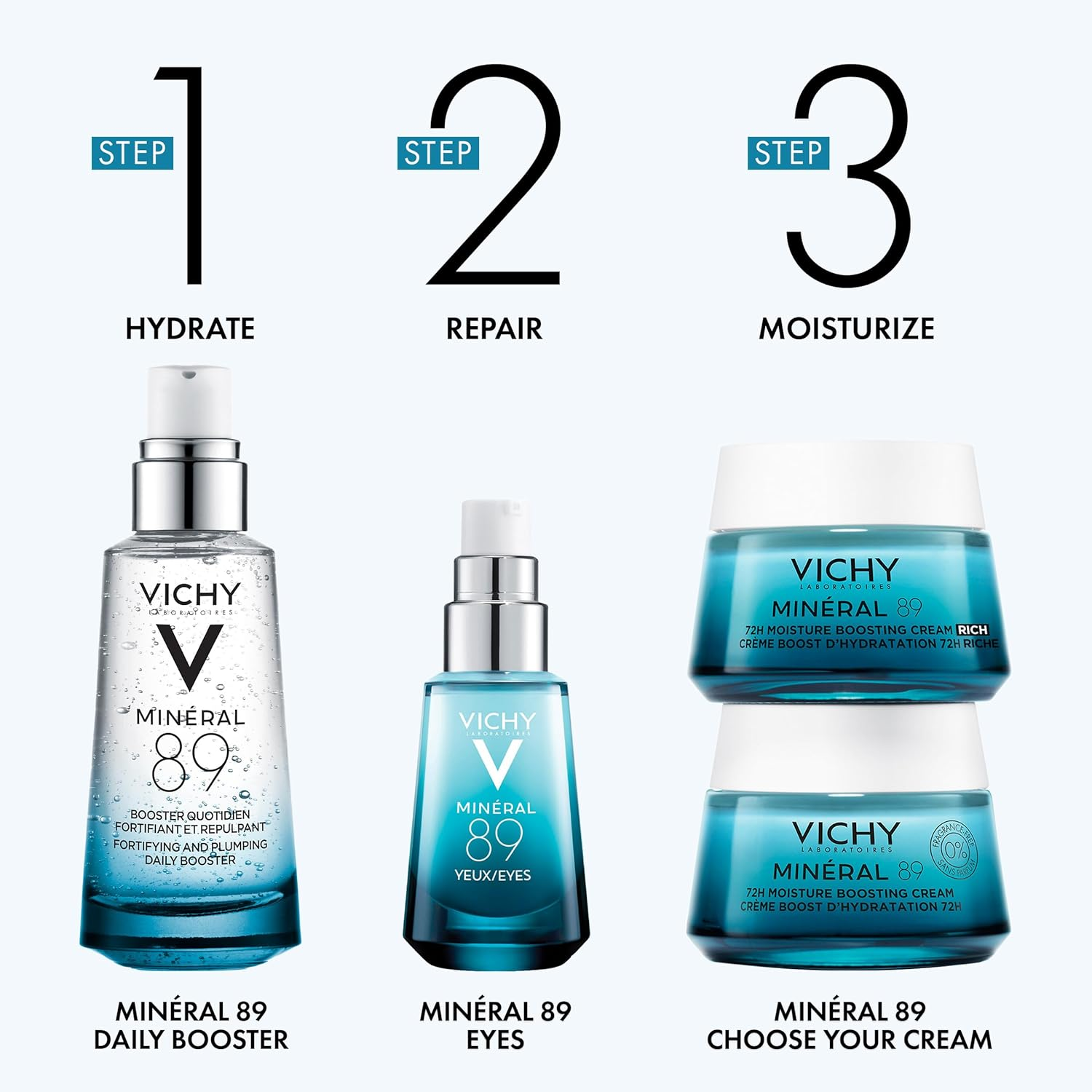 Vichy Mineral 89 Fortifying & Plumping Daily Booster (89% Mineralizing Water + Hyaluronic Acid) 75Ml/2.5Oz image number 3