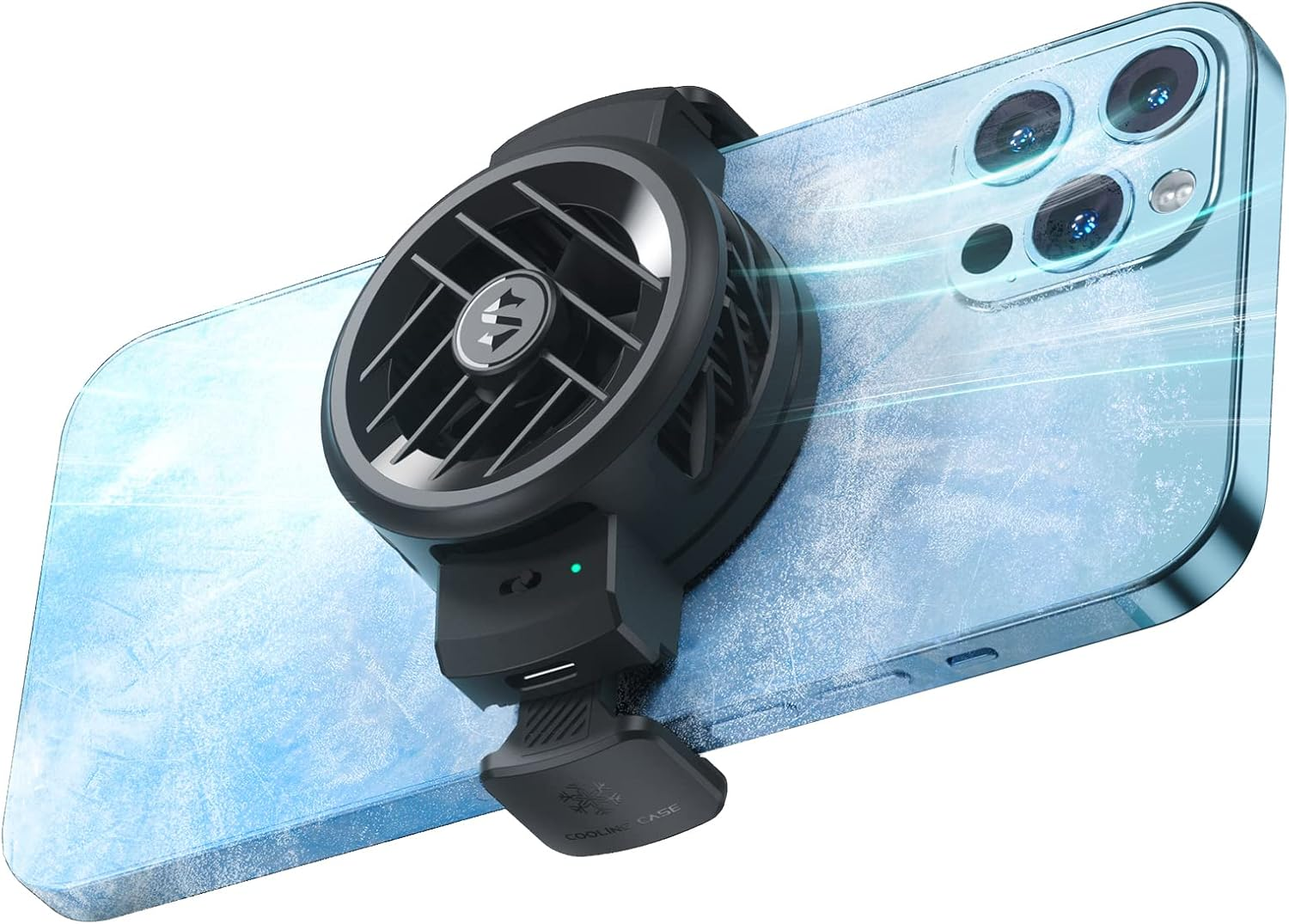 Black Shark Phone Cooler for Gaming Funcooler 4, Wired Mobile Phone Cooling Fan Lightweight Quiet with RGB Light, Cellphone Radiator for 2.67-3.45 Inches Iphone/Android, Retaining Bolt