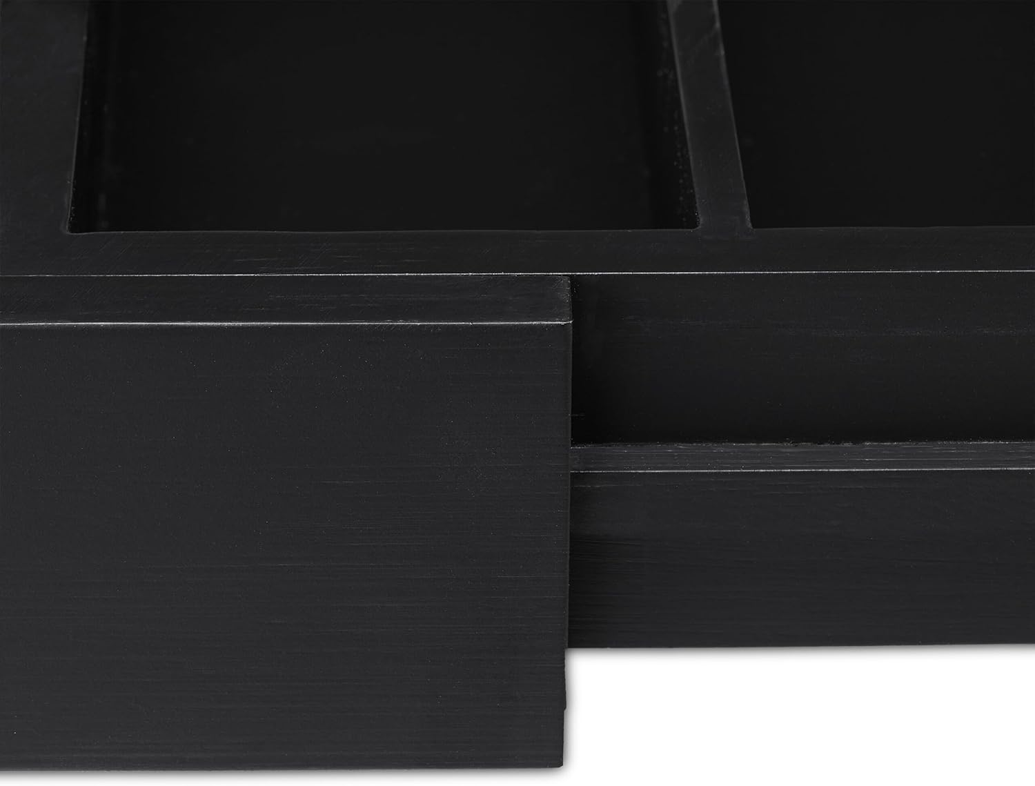 Relaxdays Bamboo Cutlery Tray, Extendable, 7 Compartments, for Utensils, 5.5 X 31.5-48.5 X 37 Cm, Drawer Insert, Black image number 3