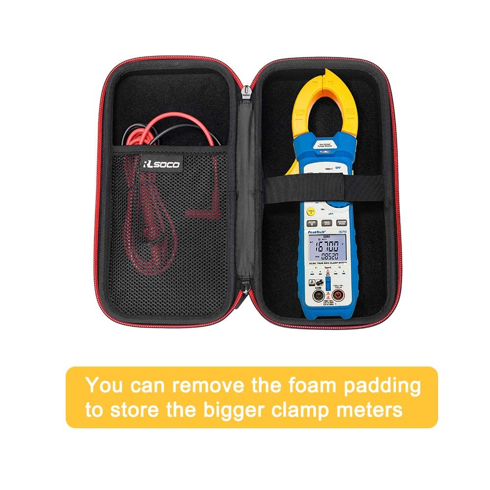 RLSOCO Case for Fluke 302+/323/400A/324/325 Digital Clamp Meter AC/DC Multimeter - Black (Case Only)