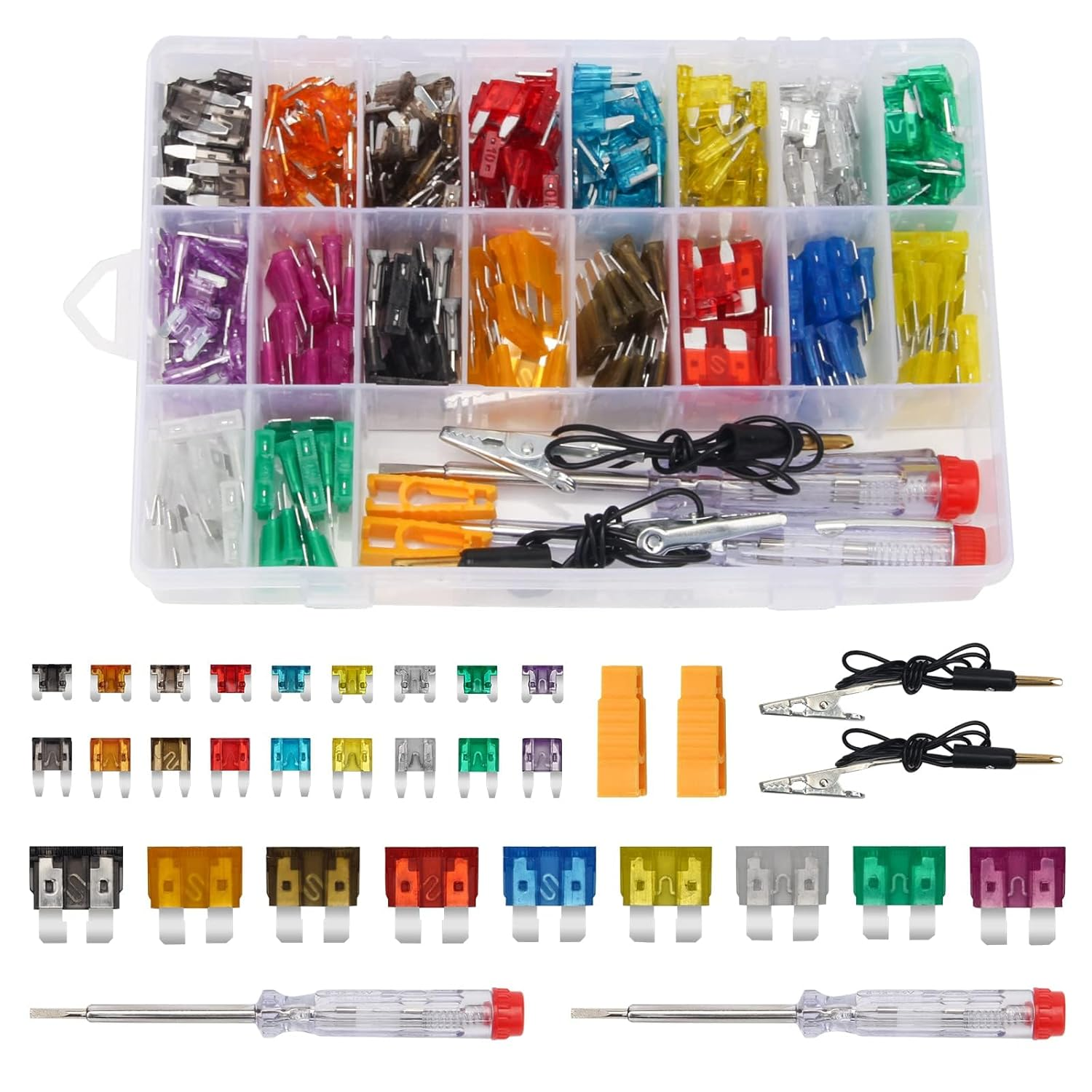 306 Pcs Car Fuses Assortment Kit, Automotive Fuses Replacement Fuses Standard & Mini & Low Profile Mini with 2 Car Fuse Tester and 2 Fuse Puller(2A/5A/10A/15A/20A/25A/30A/35A)