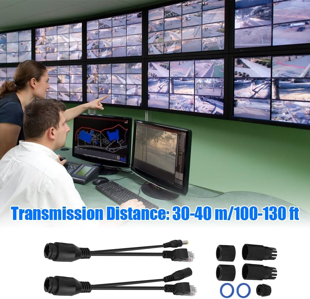 Joyzan Poe Splitter Kit, Poe Injector, Power over Ethernet, Power over Ethernet Connector, Power over Ethernet, Passive Poe Adapter Cable, 12V, 2 Pairs(Black) image number 4