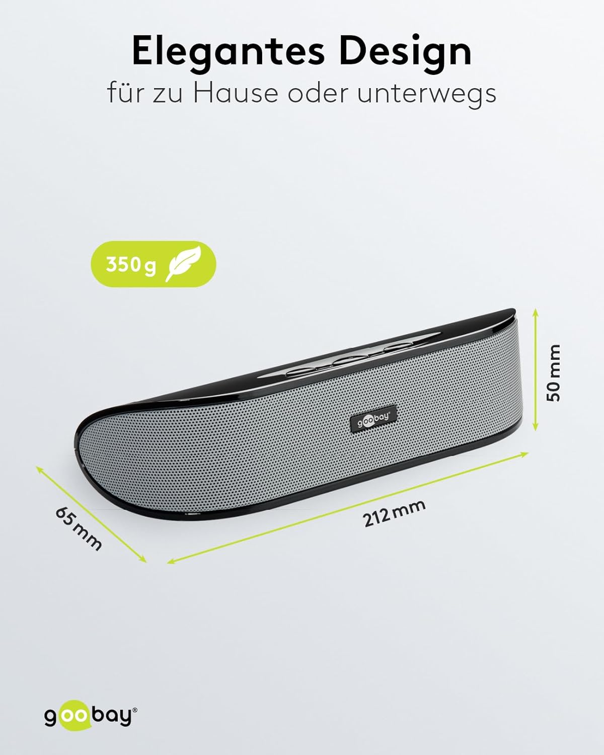 Goobay Portable Mini Stereo Soundbar, Black - White image number 6