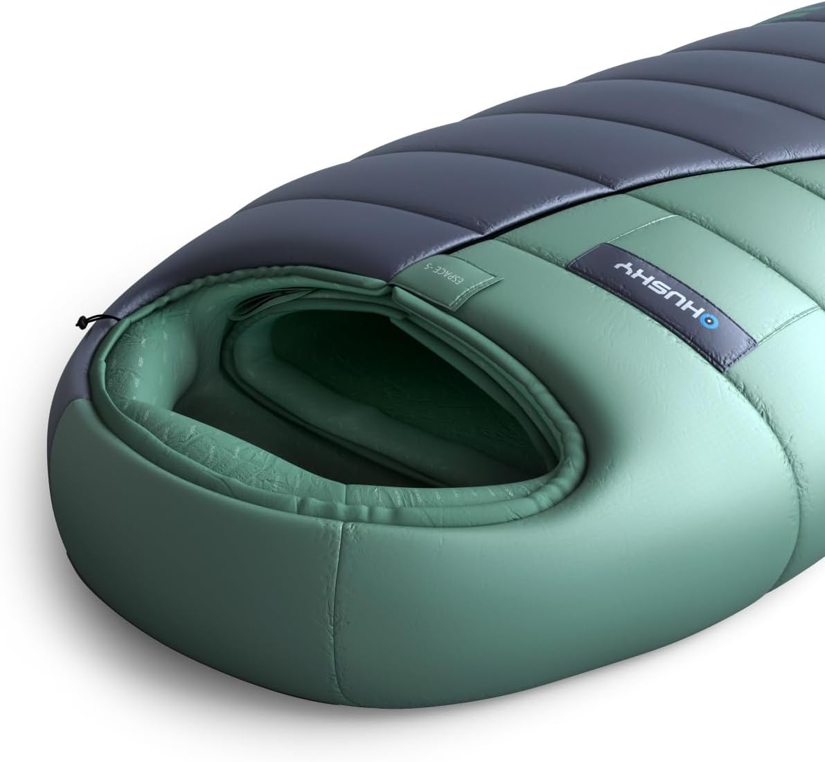 Husky Espace Ultralight Sleeping Bag 3 Seasons up to -6&deg;C, Warm Summer Mummy Sleeping Bag for Adults, Summer Sleeping Bag for Camping, Trekking and Outdoor (Blue/Mint, 210 X 85 Cm) image number 2