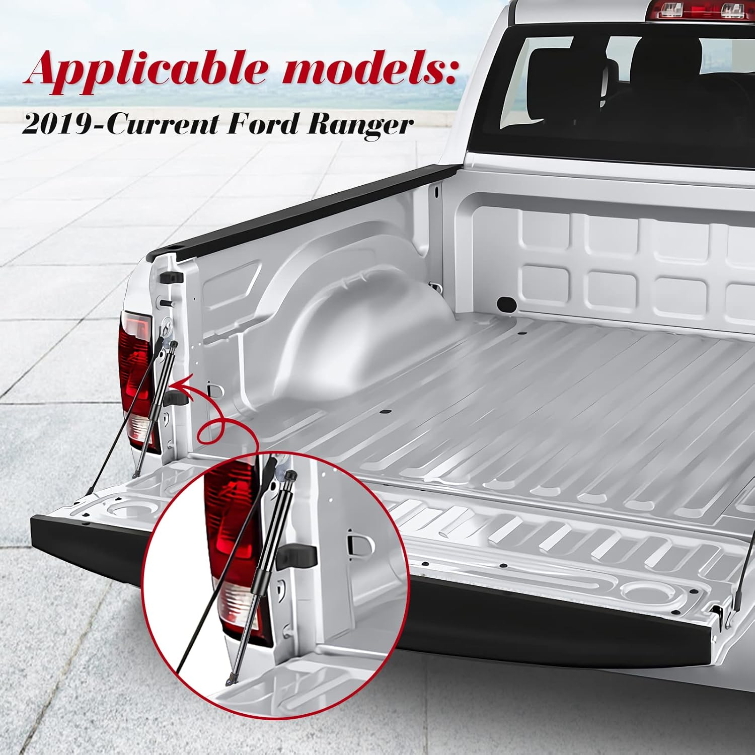 Vepagoo Truck Tailgate Assist 43206 for Ford Ranger 2019 2020 2021 2023 2024 Pickup Shock Damper Tailgate Soft Open image number 1