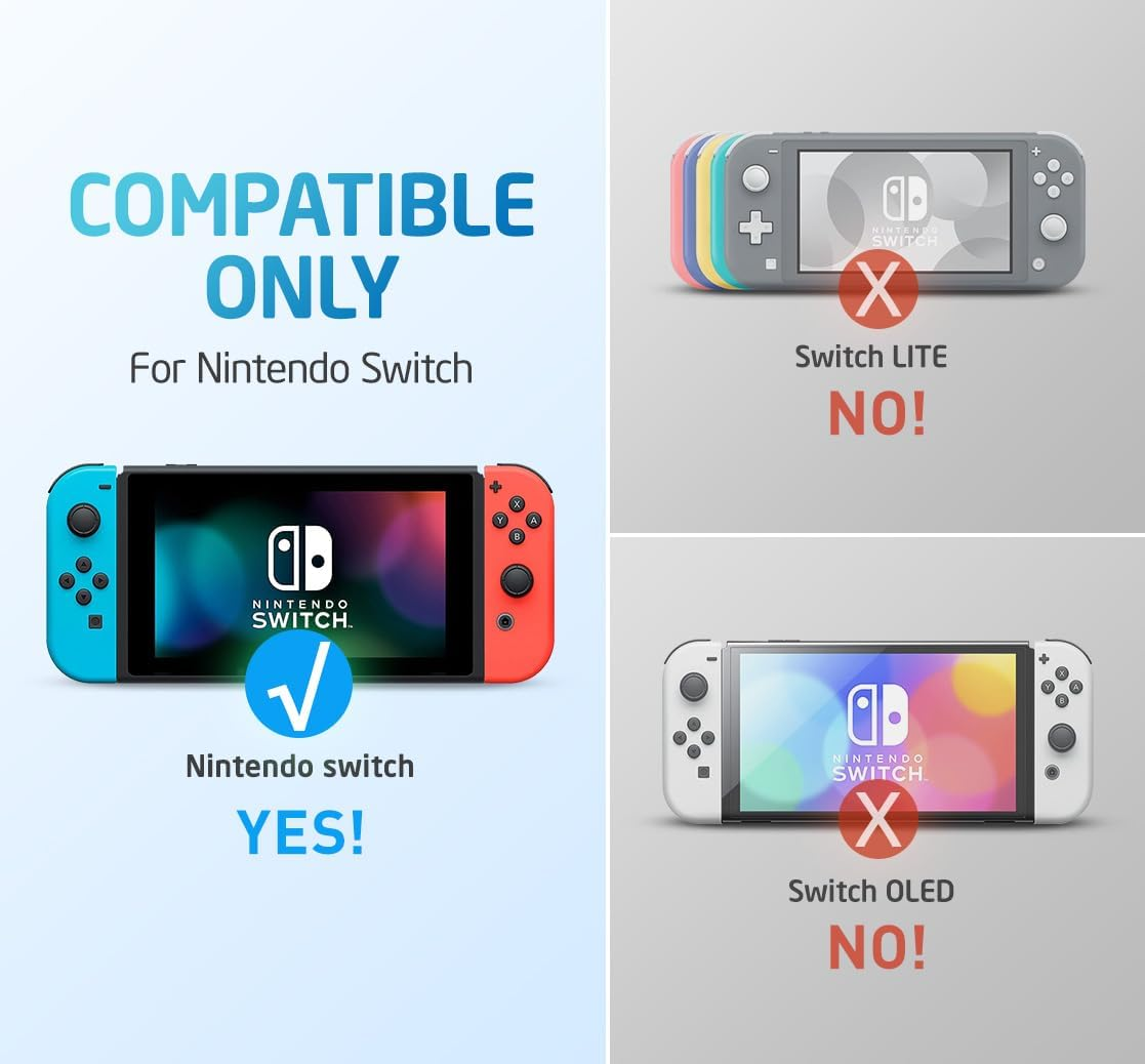 Dockable Case for Nintendo Switch, Mumba [Blade Series] TPU Grip Protective Cover Case Compatible with Nintendo Switch Console and Joy-Con Controller (Black) image number 5