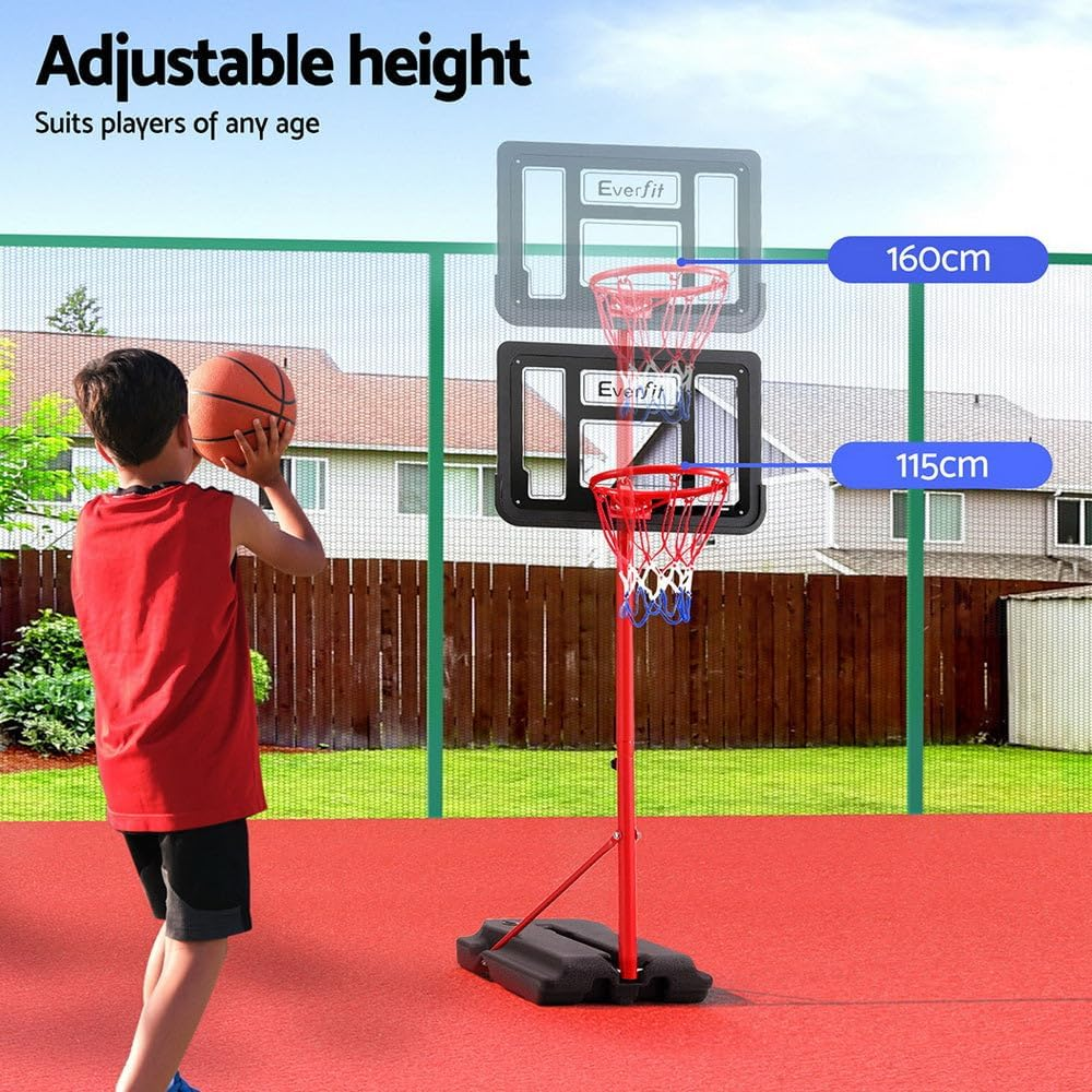 Everfit 1.6M Kids Basketball Hoop Stand System Ring Portable Height Adjustable