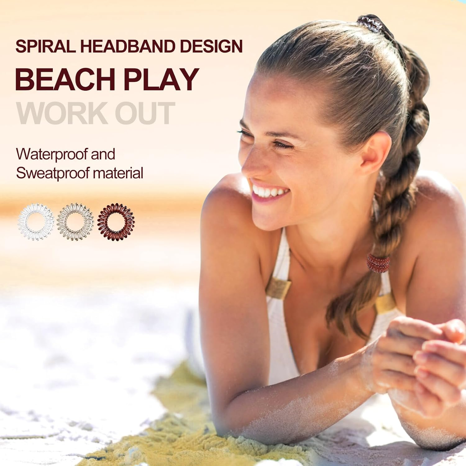 Sularpek 12 Pcs Spiral Hair Bobbles, Plastic Spiral Hair Ties, Spiral Hair Bobbles, No Crease Hair Bands, Phone Cord Bobbles Ponytail Holder for Women Girls image number 3