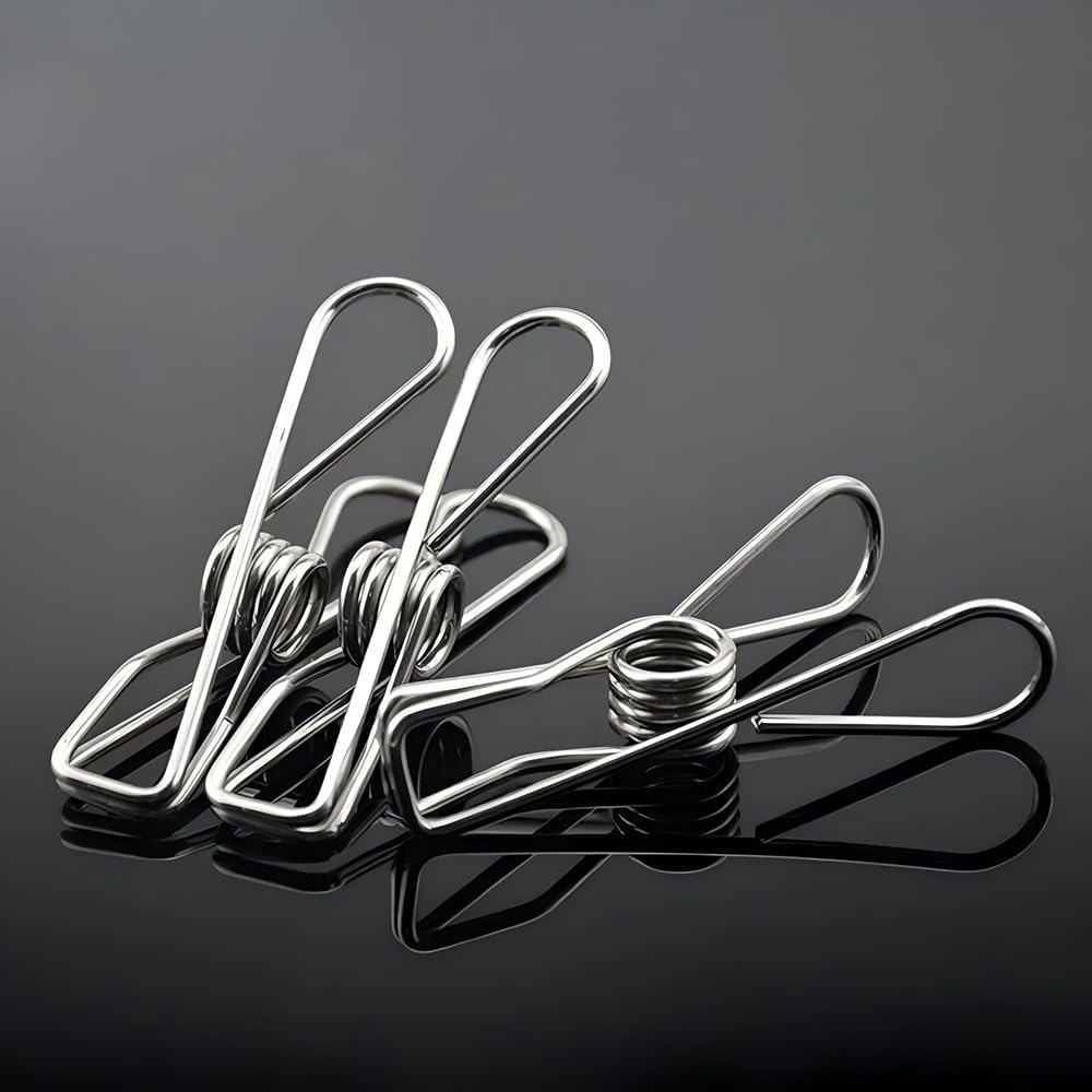 Kushucun Stainless Steel Pegs 20-Pack Durable Stainless Steel Clips for Laundry, Bed Sheets, Socks, and Outdoor Drying - Strong & Rust-Resistant Spring Clamps for Windproof Clothesline, Craft image number 5