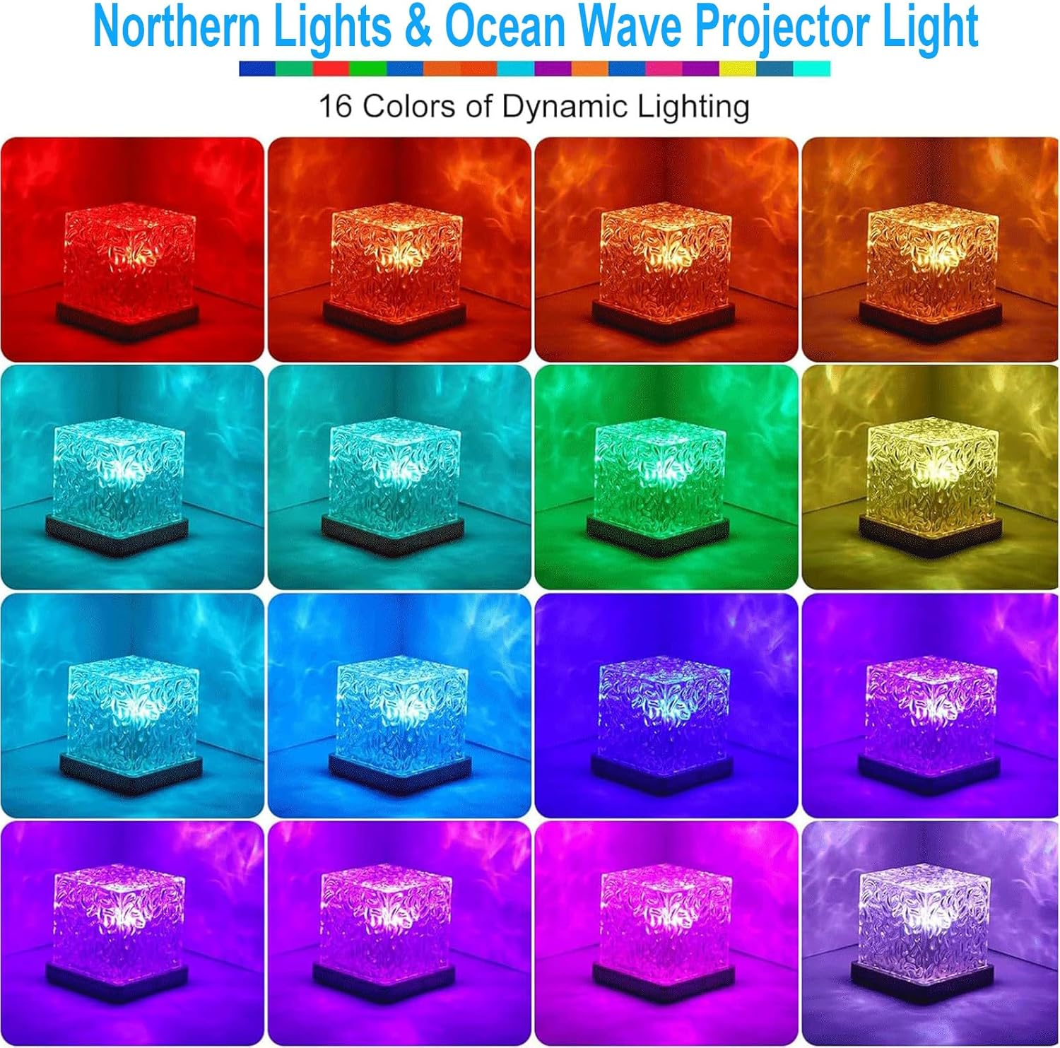 Northern Lights Lamp, Ocean Wave Projector Light, 16 Colors Lighting Ceiling Projector Galaxy Mood Lighting, Galaxy Lights Room, Night Light with Remote Control for Bedroom image number 3