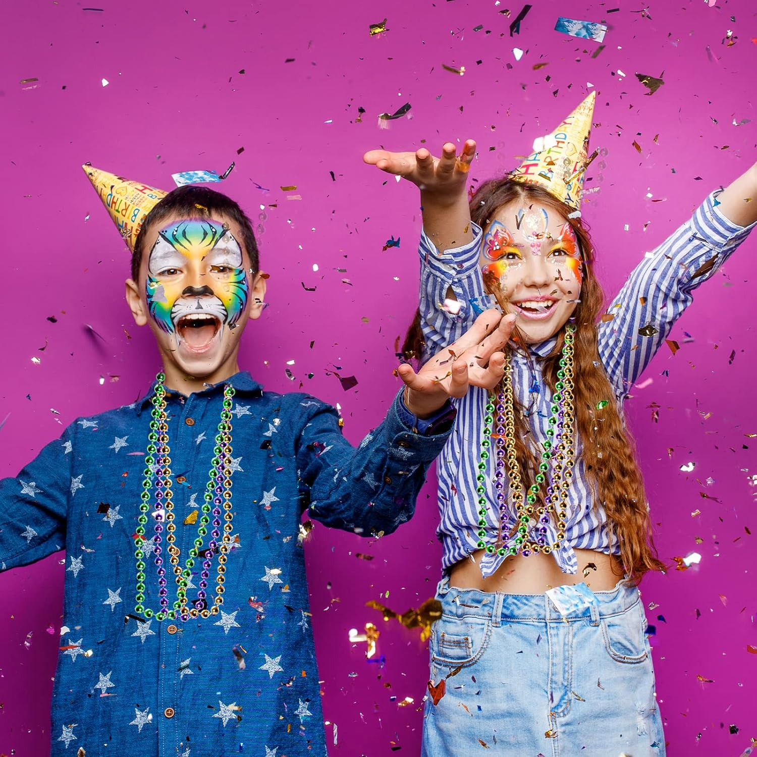 ZZYFGH 12 Pcs Beads Necklaces Party Decorations - Black image number 3