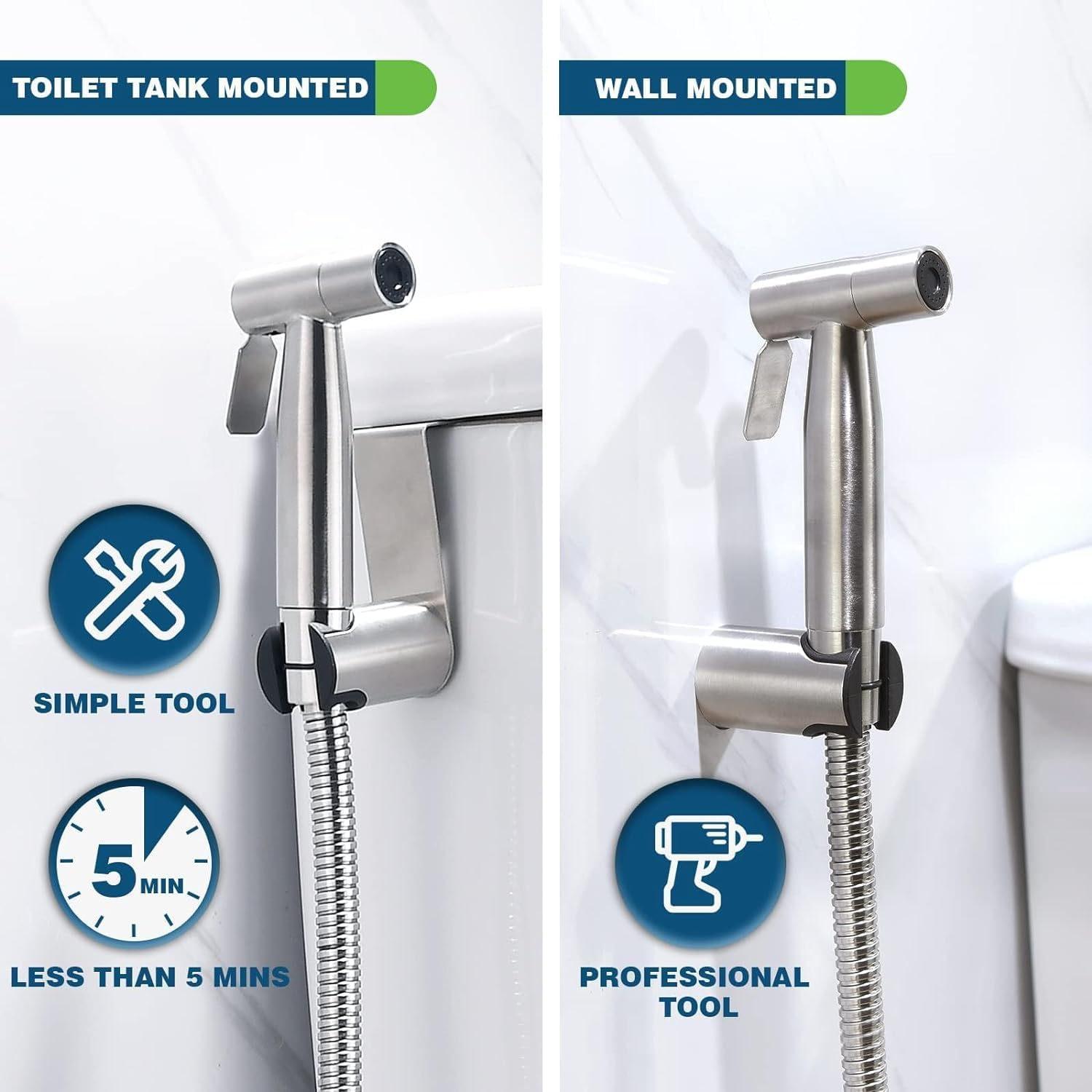 Handheld Bidet Sprayer for Toilet, Muslim Shower Water Jet Sprayer for Toilet, Cloth Diaper Sprayer Bidets for Existing Toilets, Adjustable Water Pressure Toilet Bidet Sprayer with Bidet Hose ﻿ image number 6