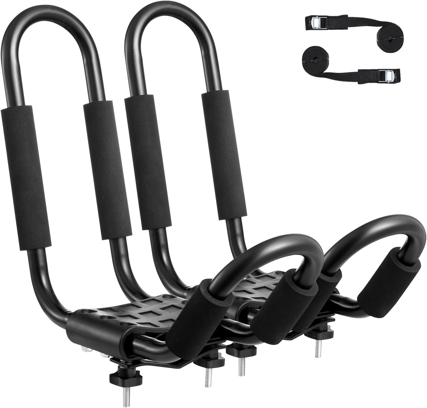 VEVOR Kayak Roof Rack 1 Pair J-Bar, Soft Roof Rack, Top Mount Tie Down, Carrier for Kayak, Surf Board, Canoe, SUP, Ski Board, Mount on Car, SUV, Truck, 1 Kayak image number 6