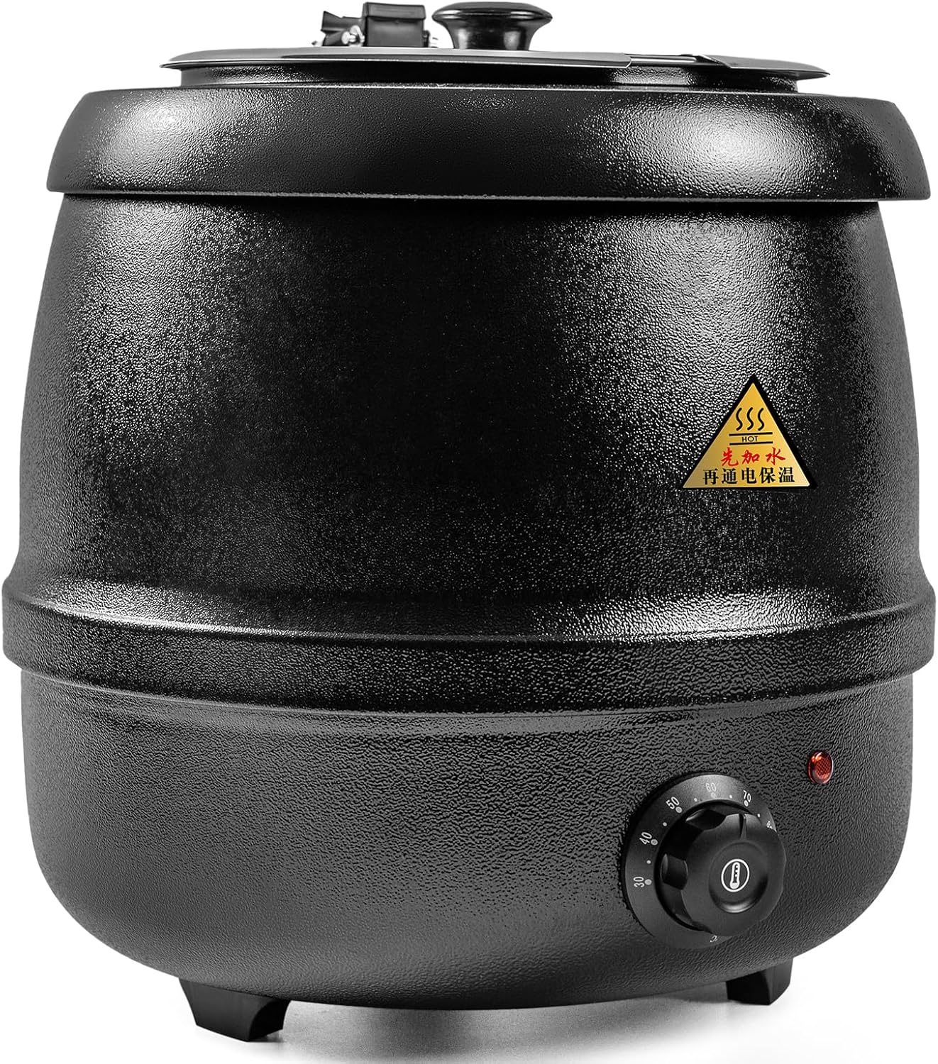 LZONEY 10.5Qt Soup Warmers Commercial Soup Kettle Cast Iron 220V with Stainless Steel Hinged Lid and Detachable Insert Pot 10L, Electric Soup Pot Temperature Control for Restaurants and Party, Home image number 1