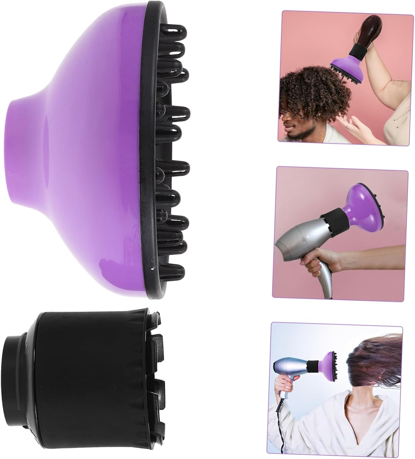 BELLIFFY Hair Diffuser Dryer Attachment Volumizing Nozzle for Curly Hair Fast Drying Heat Resistant Easy to Use image number 1