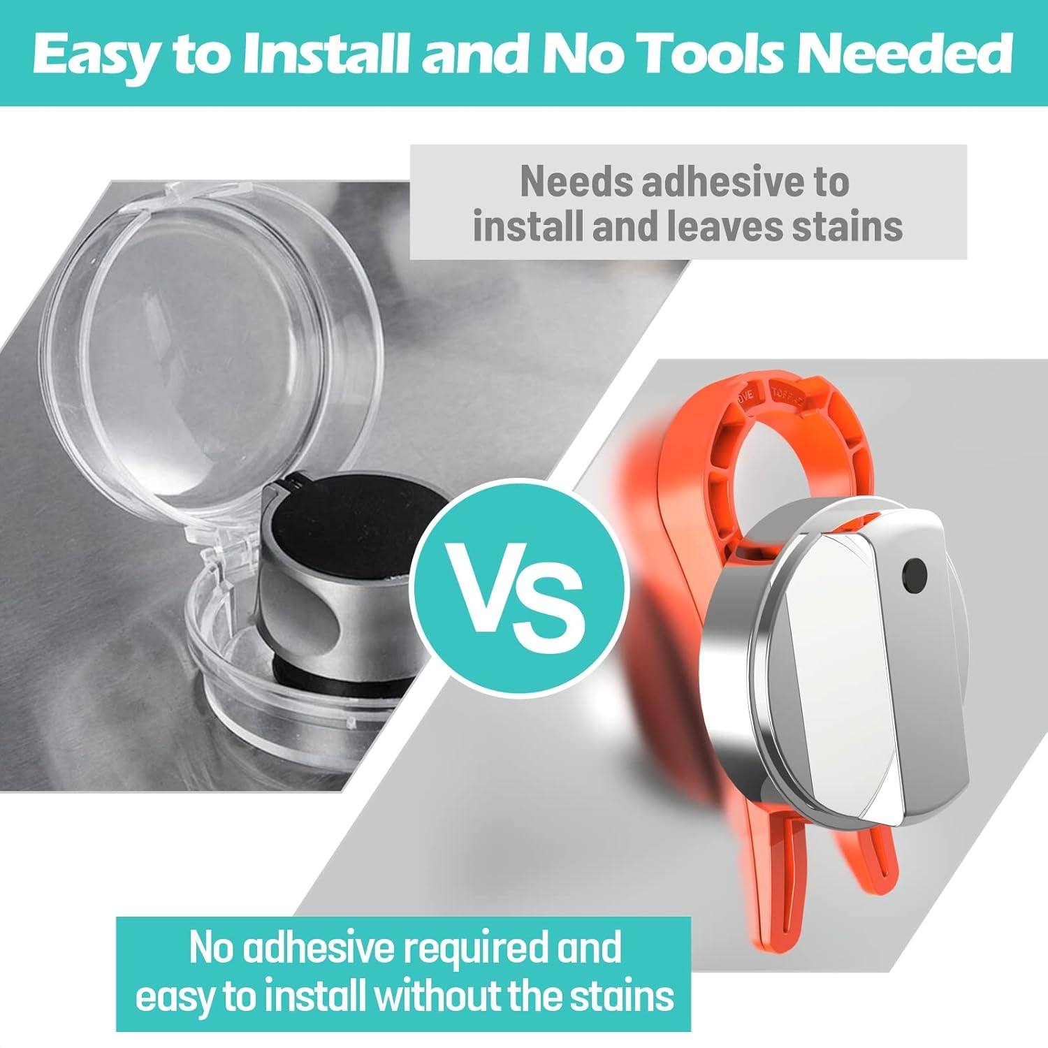 Stove Stoppaz Stove Knob Locks (5 Pack), Child Safety Guards, Durable Design - Baby and Pets Proof (Red) image number 5