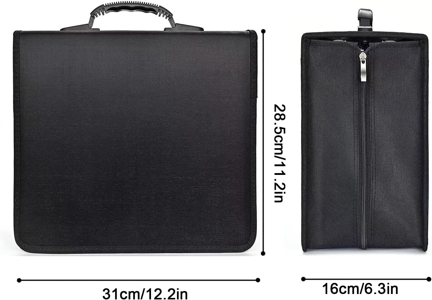 12.4 &times; 11 &times; 4.5Inch CD Case DVD Case Storage Holder 400 Capacity, Media Binder, CD Wallet, Disc Booklet(Black)