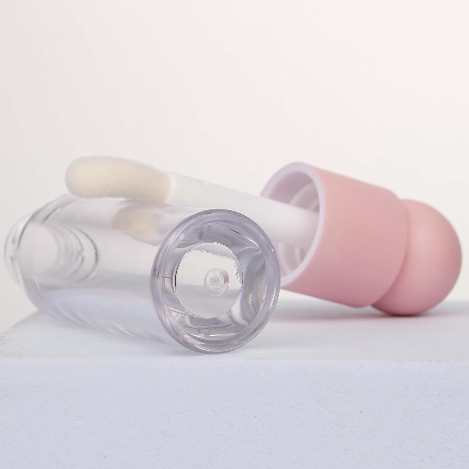 COSIDEA 16Pcs Empty 5Ml Pink Lip Gloss Tubes with Big Wand Large Deo Foot Brush Lipgloss Tube Container for Lip Oil - White image number 6