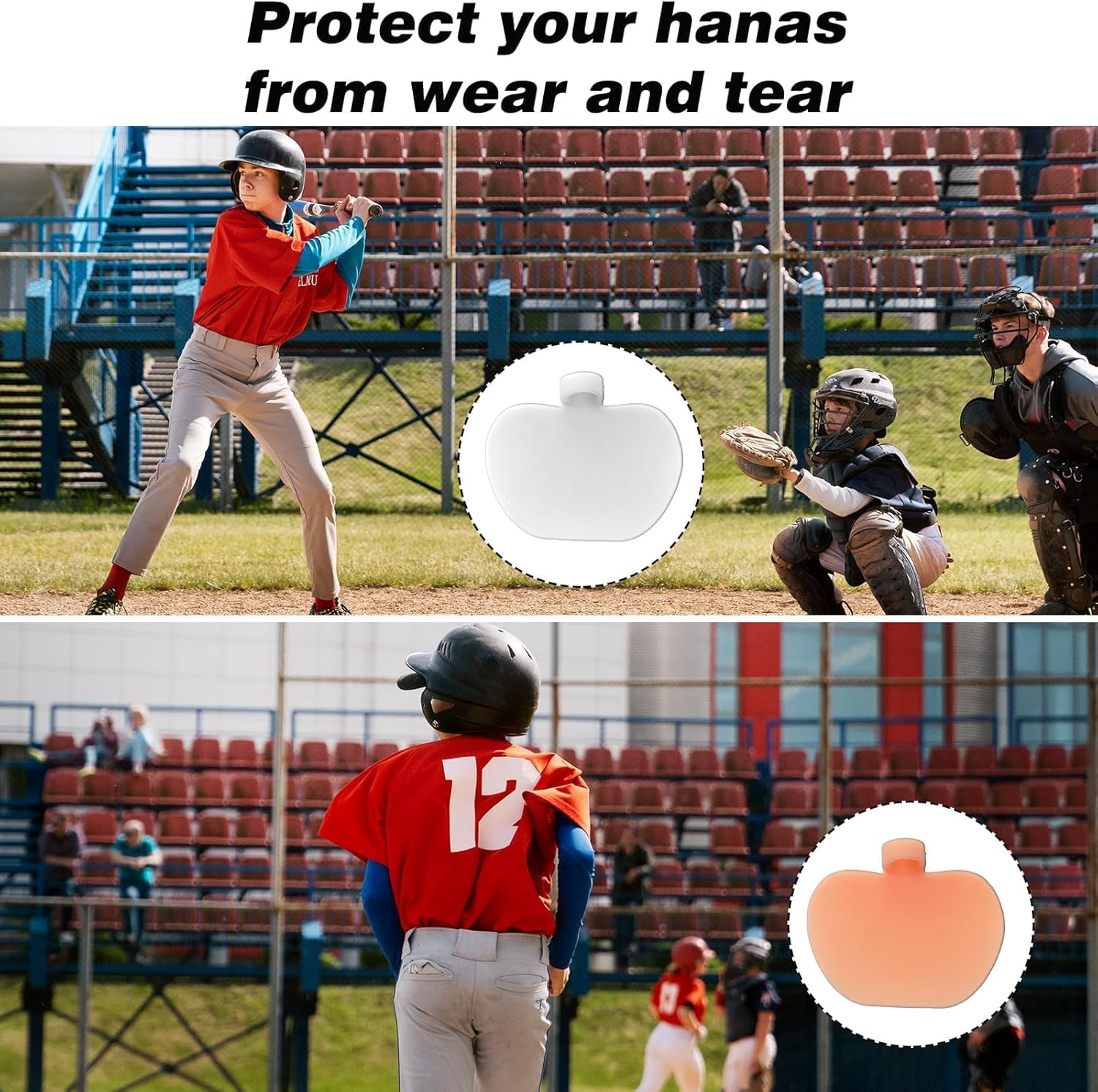 Shock Stop Palm Pads, 4Pcs Baseball Thumb Guard Catcher Glove Shock Stop Pads, Baseball Glove Pads Catcher Batting Thumb Guard for Professional Batters image number 6