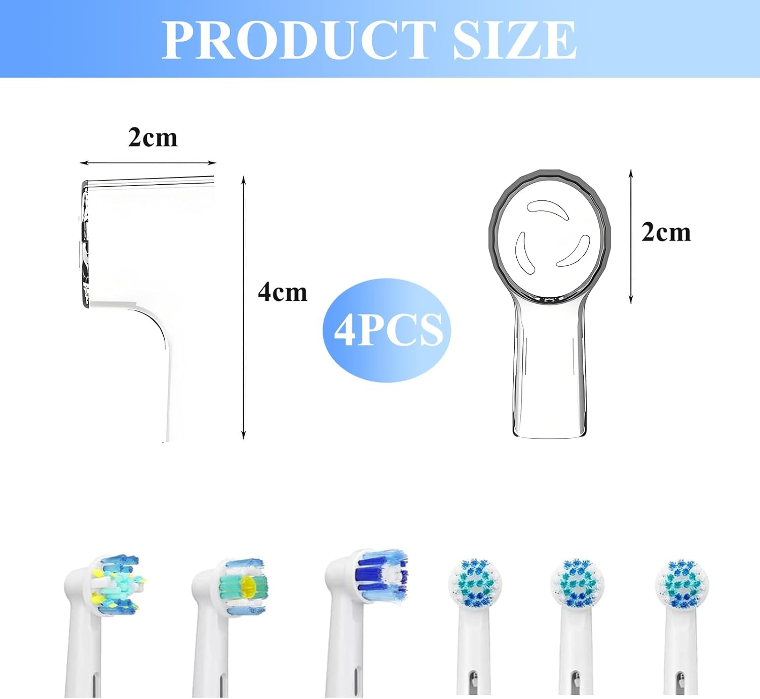 Cover for Oral B Toothbrush Heads - 4 Pcs Toothbrush Heads Cover Caps Compatible with Oral B Replacement Brush Heads, Io Series/Pro Series/Vitality Plus, Exquisite Packaging image number 2