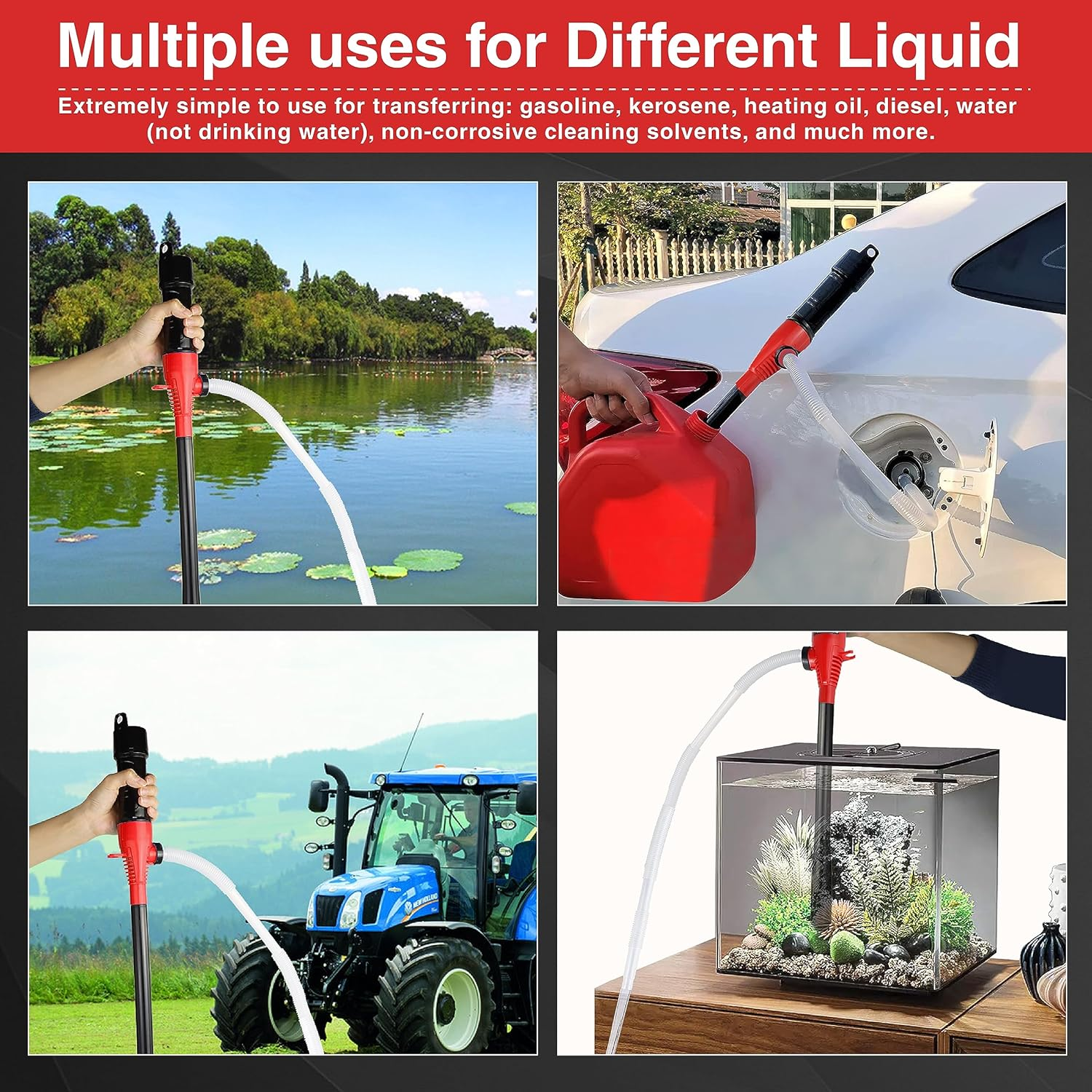 Portable Transfer Pump Battery Operated Electric Siphon Pump for Gas Fuel Diesel Transfer 3.5GPM Flow Oil Extractor - Ideal Gasoline Transfer Pump Easy to Use Hand Fuel Pump image number 2