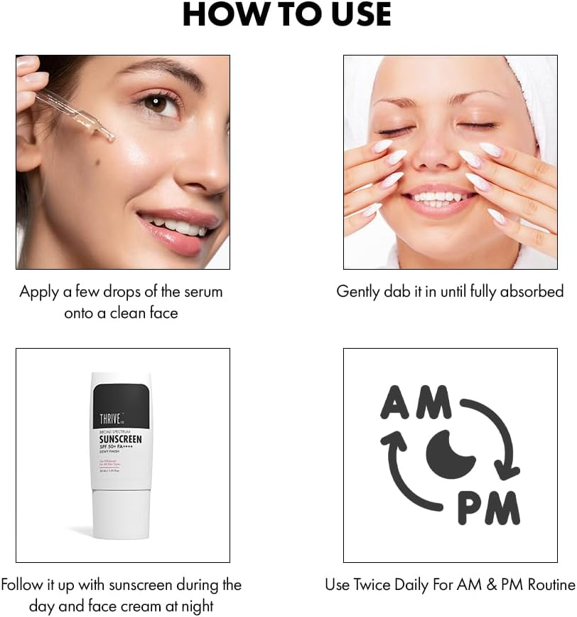 Thriveco 5Kda Hyaluronic Acid Super Skin Serum for Face, under Eye & Neck, 30Ml: for Plumping, Wrinkle-Reduction, Anti-Pigmentation