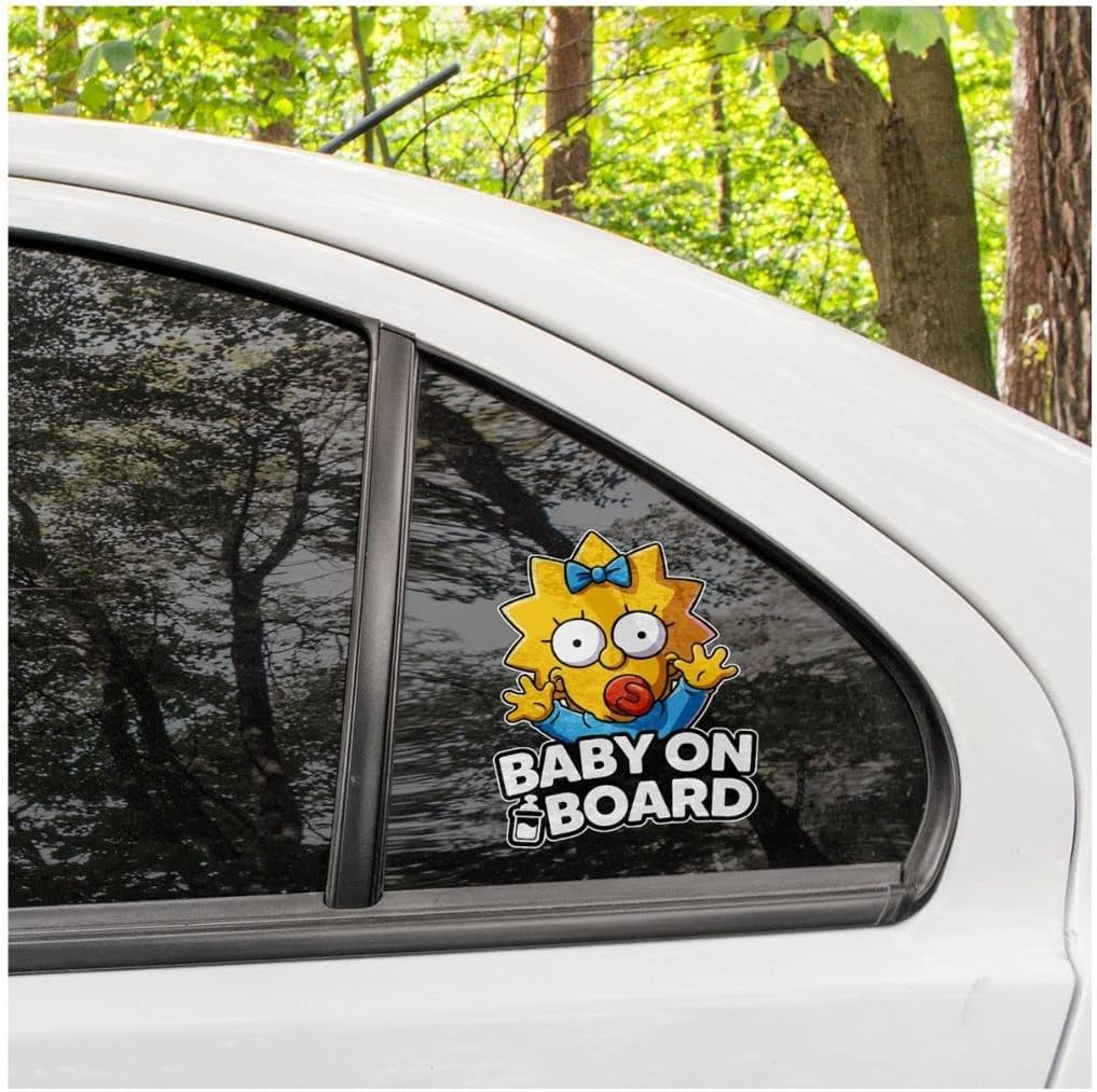 Y2K Baby on Board Sticker for Car (2 PCS) - Safety Signs, Decals, Funny Maggie Sticer 5.5X4 Inch
