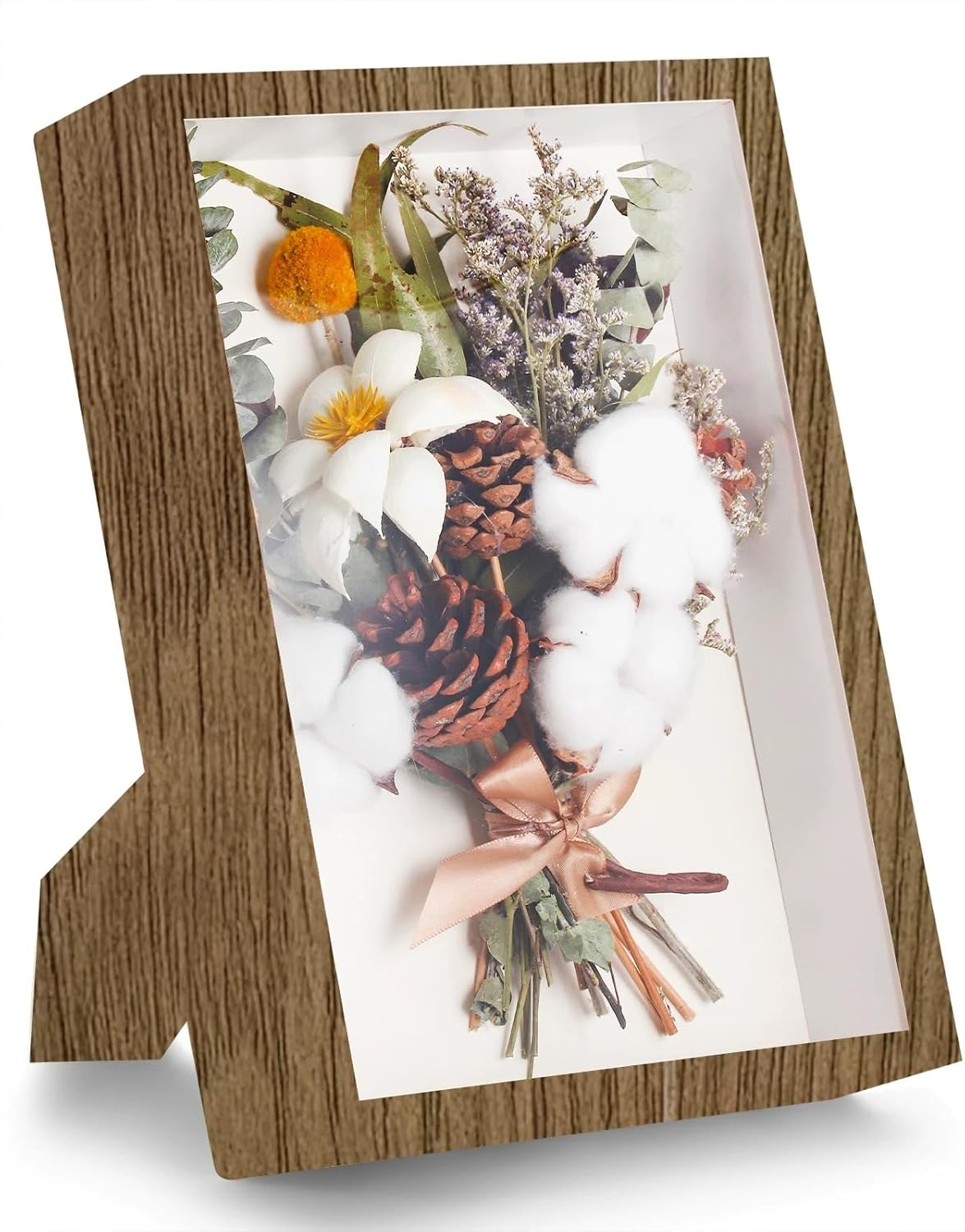 Box Frame, Flower Frame, 3D Picture Frame, Box Picture Frame for Dried Flowers, Crafts, Photos, Money, and Stamps. Great as a Gift for Friends or as Room Decor (Nut-Brown) image number 1