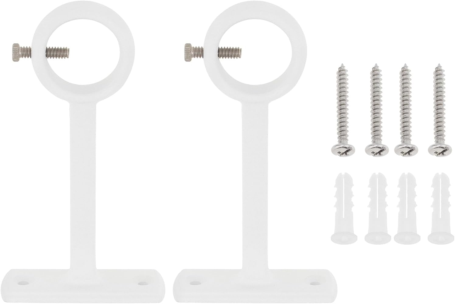 Ceiling-Mount Curtain Rod Brackets, Heavy Duty Ceiling and Wall Curtain Rod Holder for 1 Inch Drape Pole (White (Set of 2)) - Black (Set Of 2) image number 2