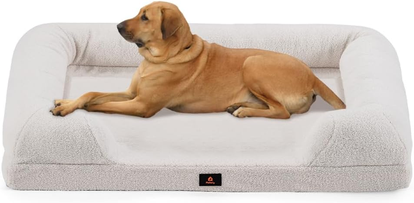 Orthopedic Dog Bed for Large Dogs, Memory Foam Pet Bed with Removable Washable Cover, Non-Slip Bottom and Egg-Crate Foam Big Dog Couch - Grey