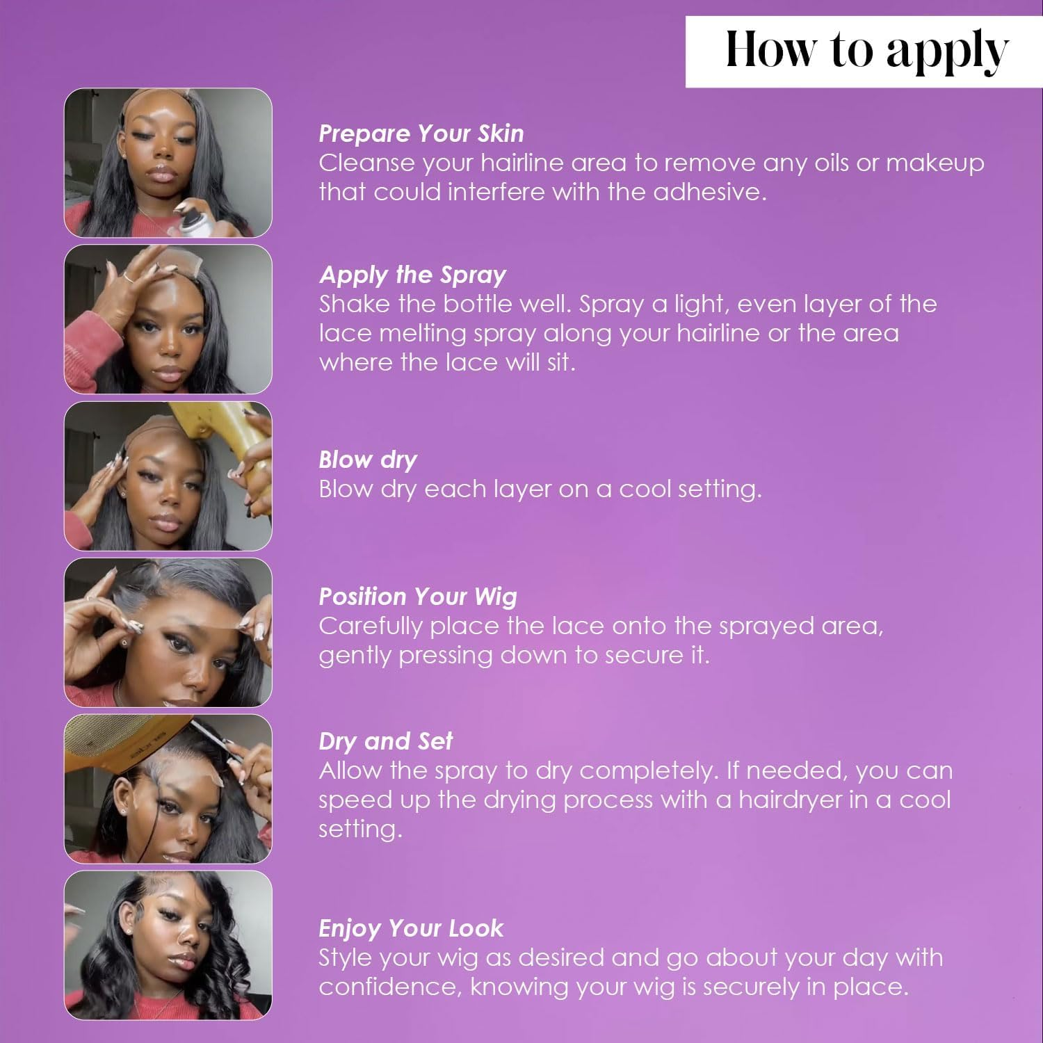 Wig Fixing Adhesive, Lace Bonding Spray, Extra Holding Lace Melting Spray Adhesive Wig, No Residue, Long-Lasting Safe Formula - 4.2 Ounces image number 6