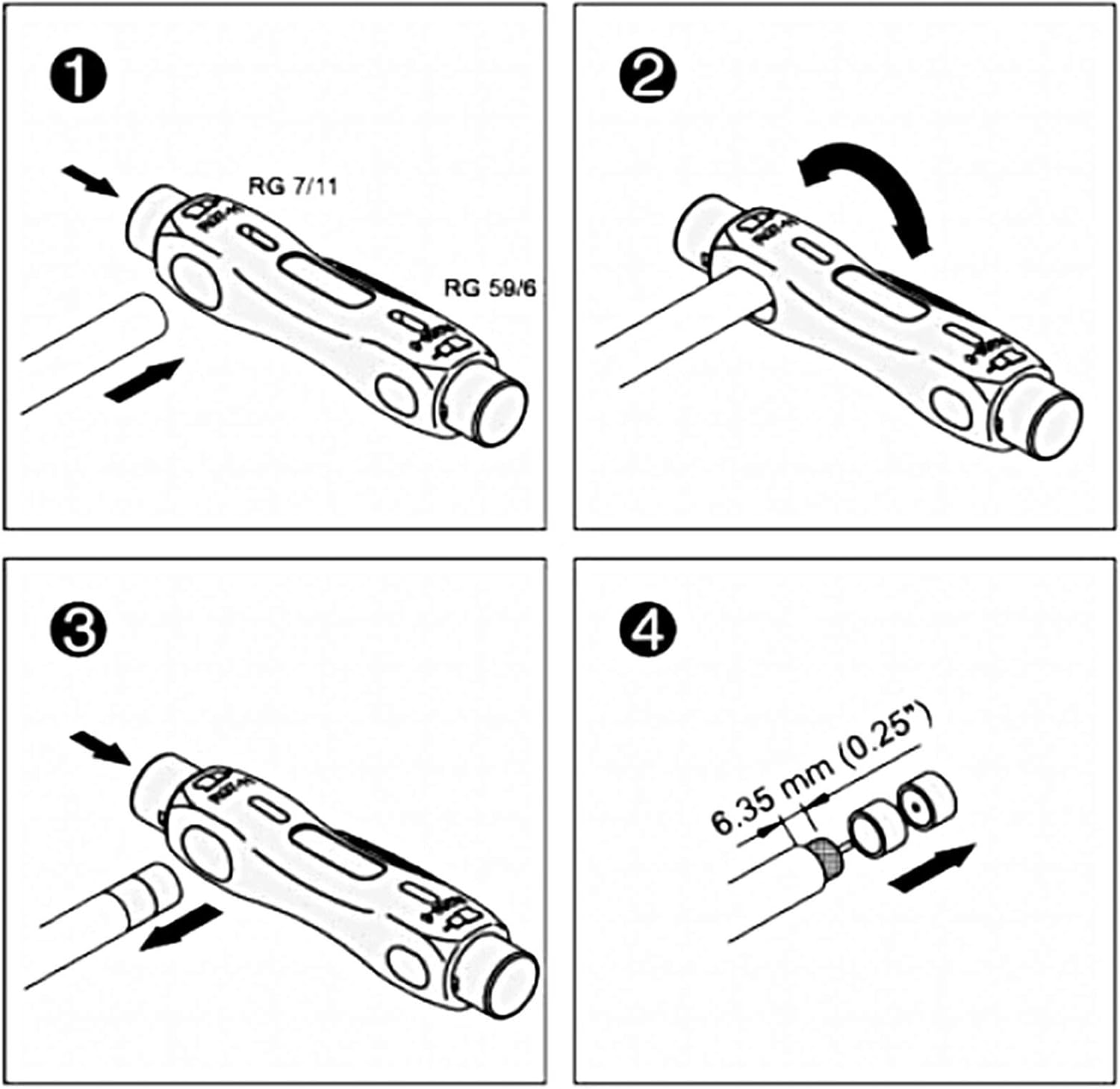 Emsea Coaxial Cable Wire Pen Cutter Stripper for RG59 RG6 RG7 RG11 Stripping Tool image number 2