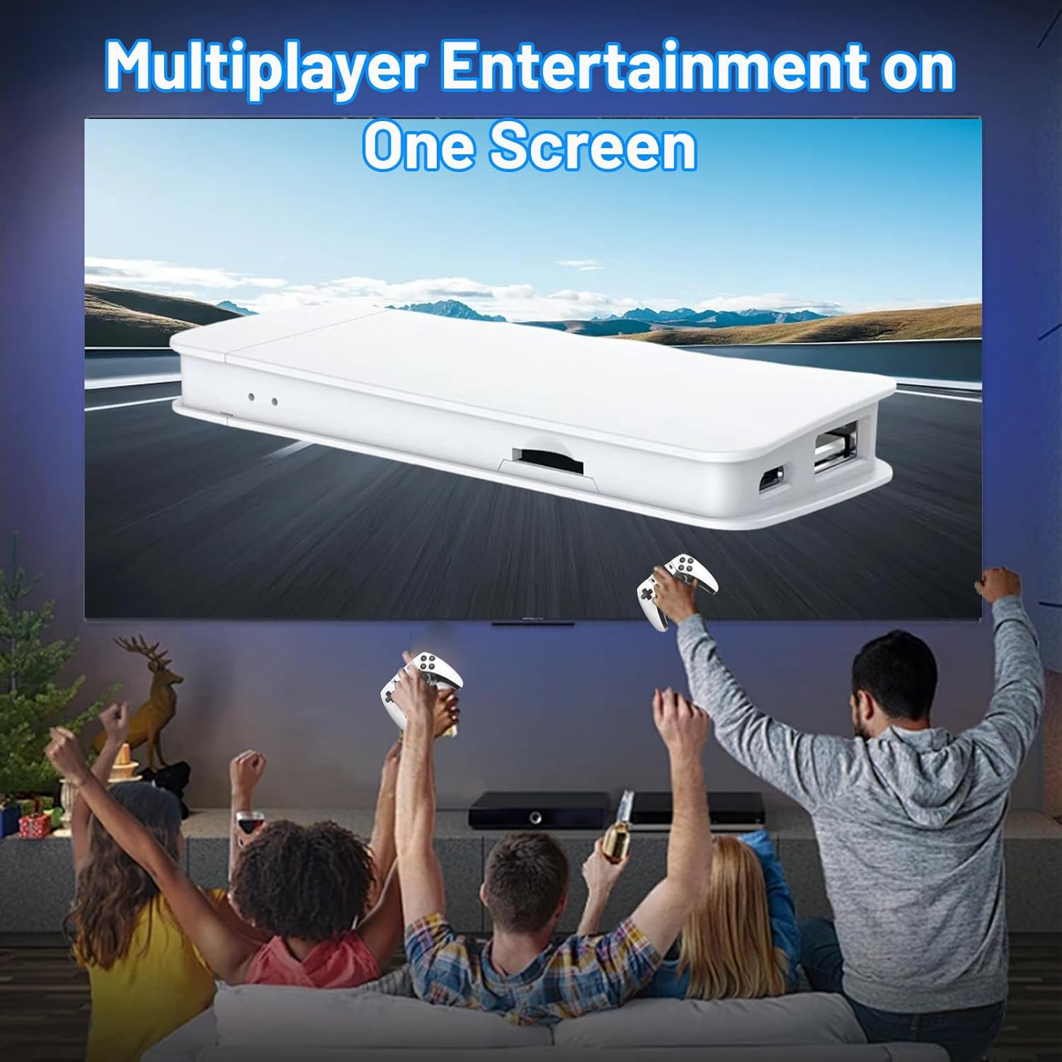 4K Retro Game Stick, Wireless Retro Game Console with 42000+ Games, 2.4G HDMI Output, 4K Video Gaming Stick with Two Controllers, for Home and Party (128GB/42000+) image number 5