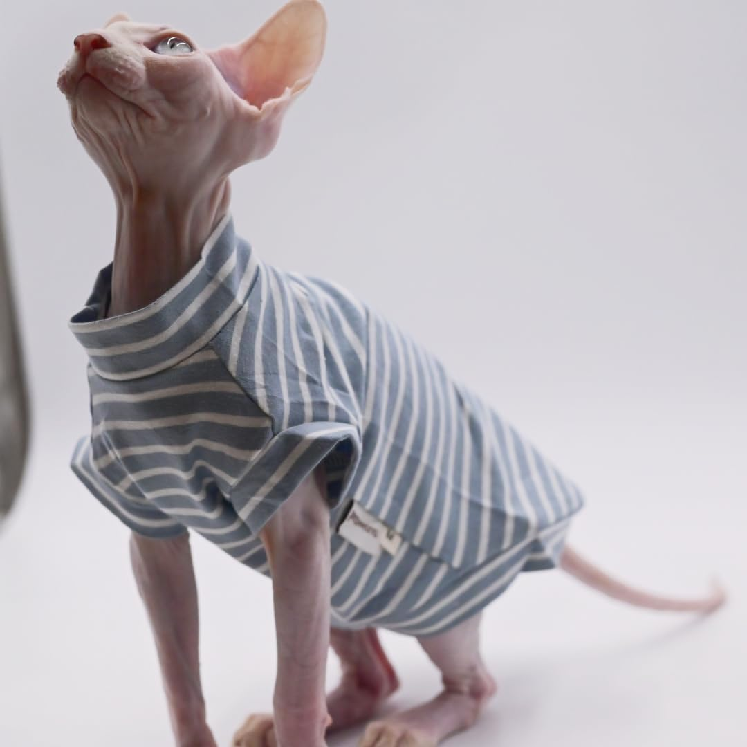 Cotton Sphynx Cat Clothes Spring and Summer Thin High Elasticity Devon Rex, Konish Clothes Hairless Cat Clothes Cat Apparel for Small Cats and Dogs (Brown, Xx-Large) image number 5