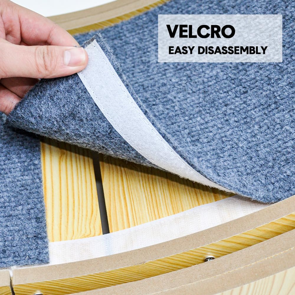 Cat Exercise Wheel 87Cm Indoor Cat Treadmill Runway Small Animal Exercise Wheel, Large Cat Running Wheel with Carpet and Teaser, for Fitness image number 3