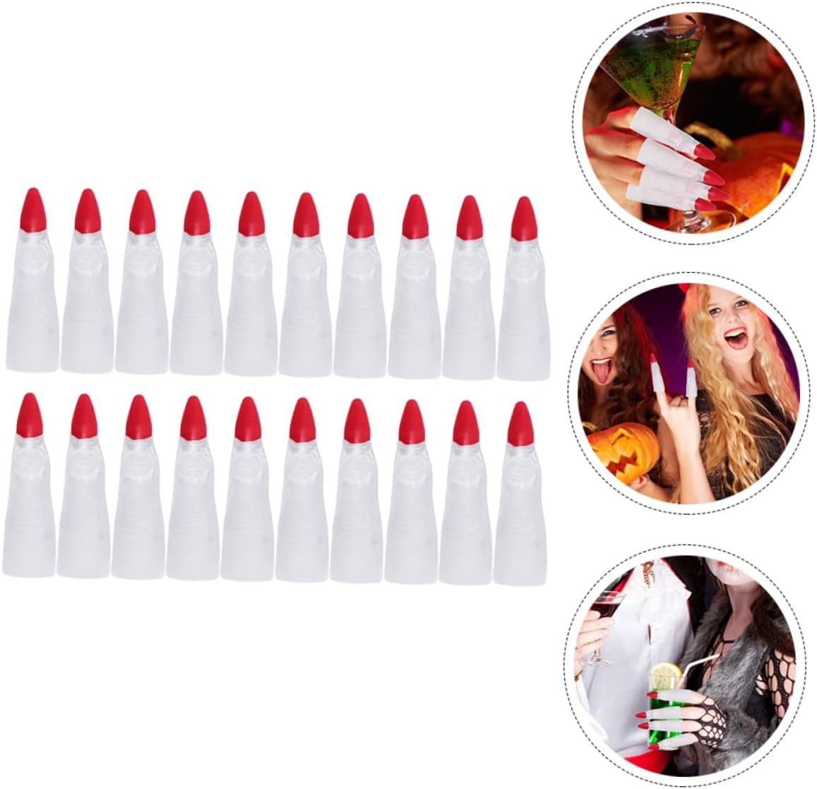 EPIGEIST 50Pcs Witch Finger Nails Horror Fake Nails for Halloween Pranks Scary Costume Accessories for Parties and Role-Playing Events image number 5