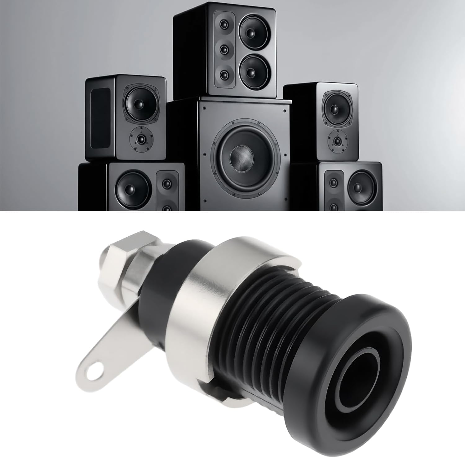 Create Idea 4Pcs 4Mm Banana Socket Pure Copper Insulated Banana Socket for Electrical and Electronic Equipment 14.4X30.7Mm Black