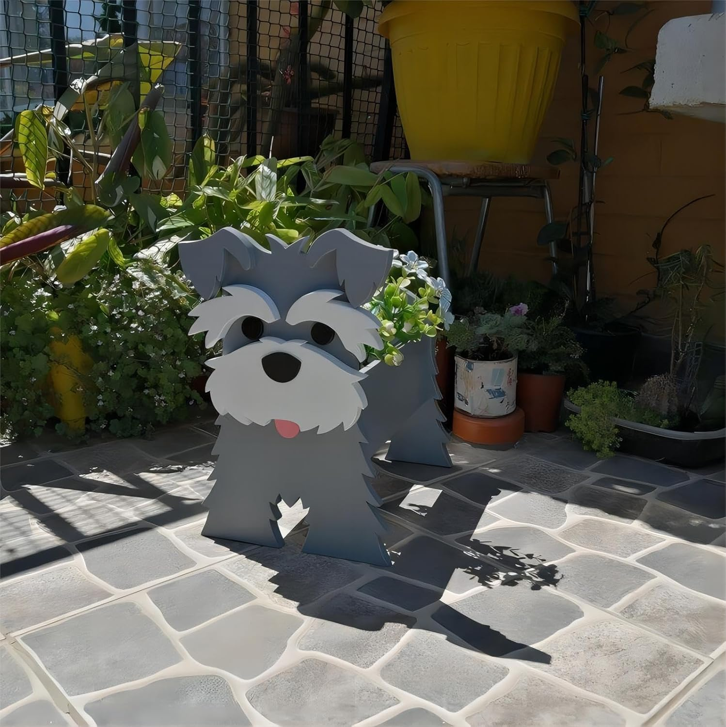 Bamboo'S Grocery Lokii Gray Schnauzer Dog Planter, Cute Dog Plant Pot, Animal Shape Plant Containers, for Outdoor Indoor and Garden Decoration Plants image number 4
