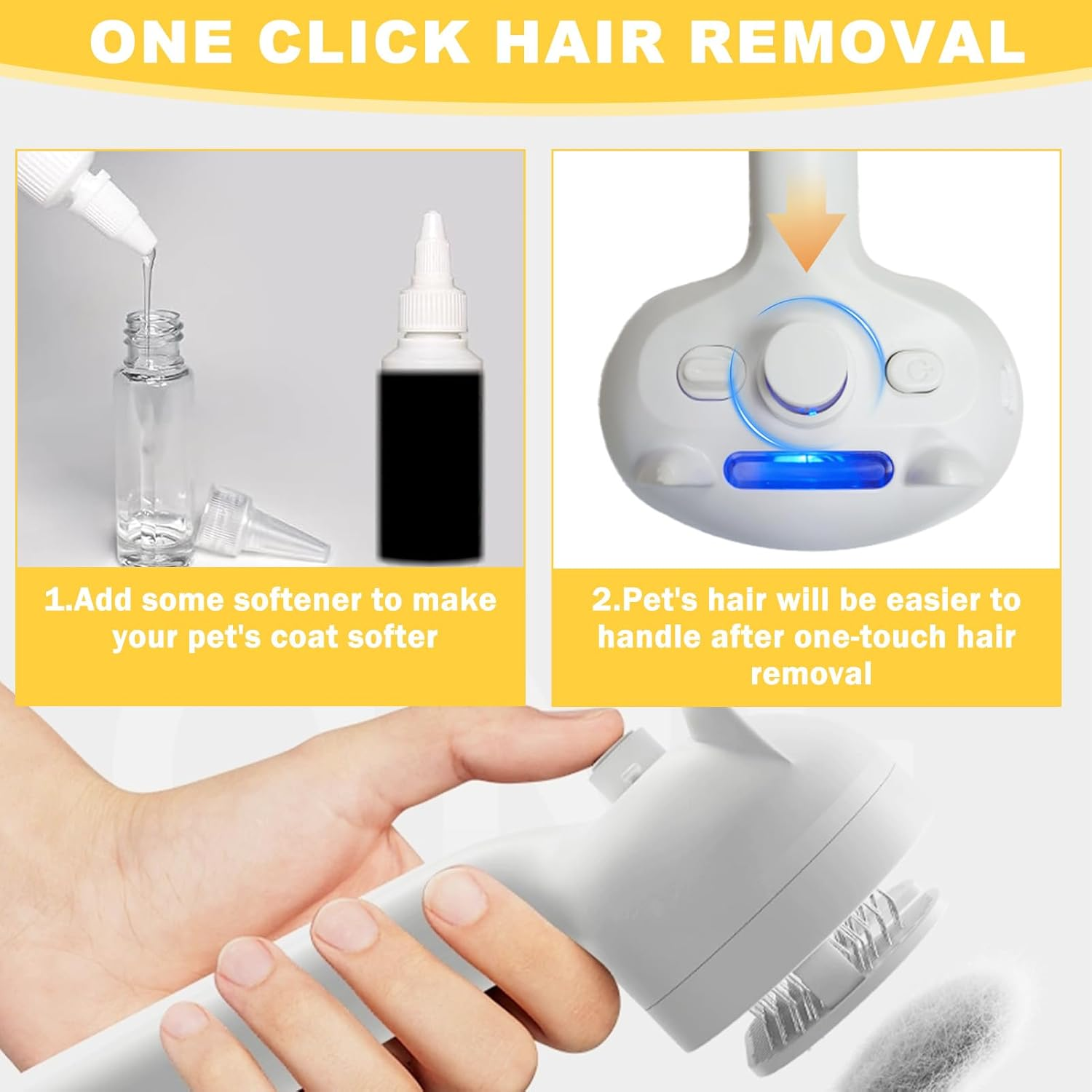 Cat Brush with Steam, Cat Steam Brush, Pet Spray Massage Comb 3-In-1 Steam Brush for Pet Massage, Cleaning, Hair Removal and Antibacterial, Beautiful Hair Care (White) image number 2