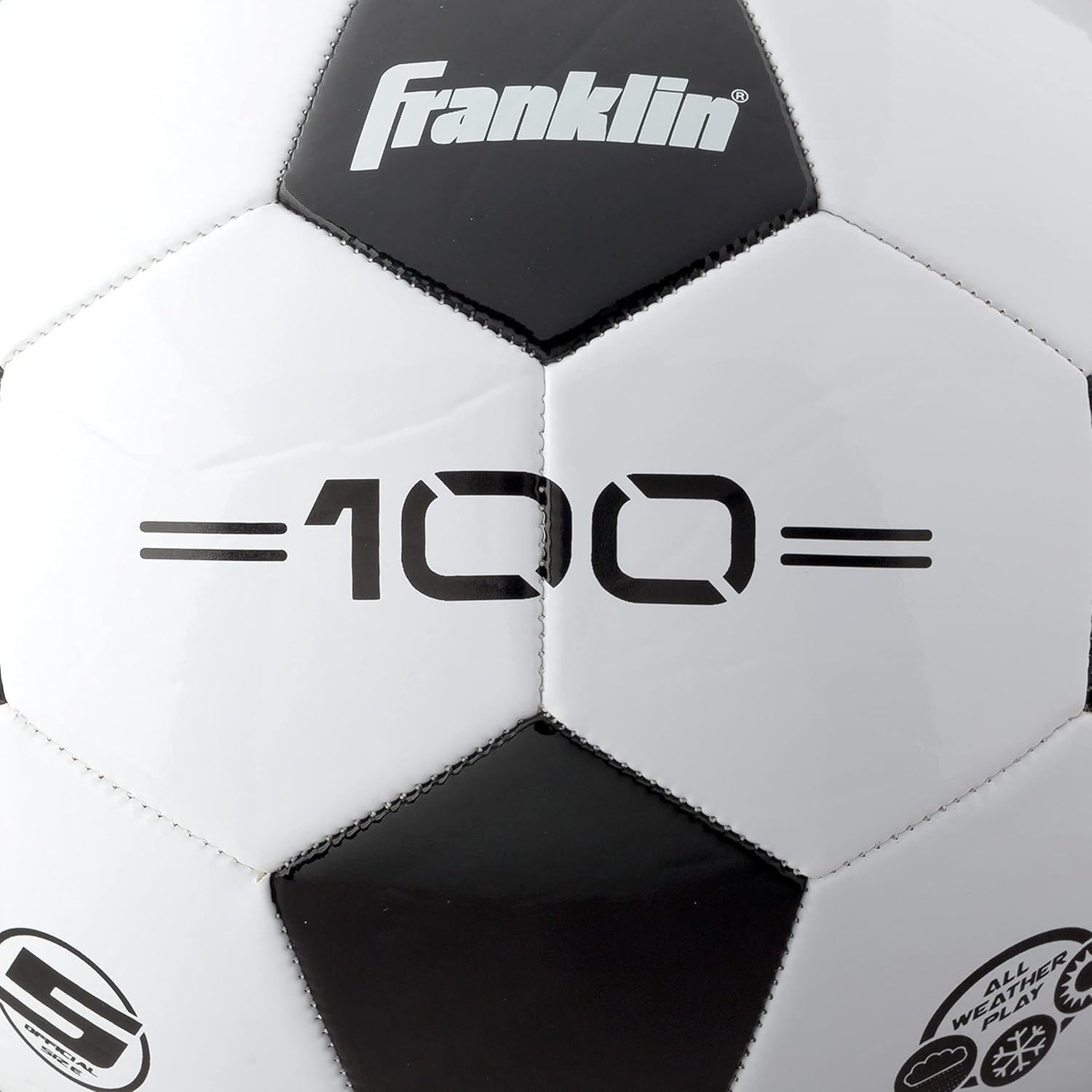 Franklin Sports Soccer Balls - Youth + Adult Soccer Balls - Size 3, 4 + 5 Soccer Balls - Single + Bulk Packs - Black + White image number 6