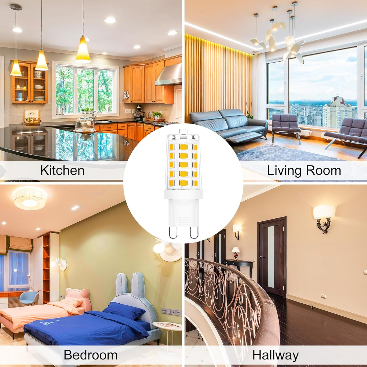 UCINNOVATE 10 X G9 LED Light Bulbs, Warm White 3000K, 3W Equivalent to 35W G9 Halogen Bulbs, Non-Dimmable 230V for Living Room Bedroom Ceiling Light Home Indoor Decoration image number 3