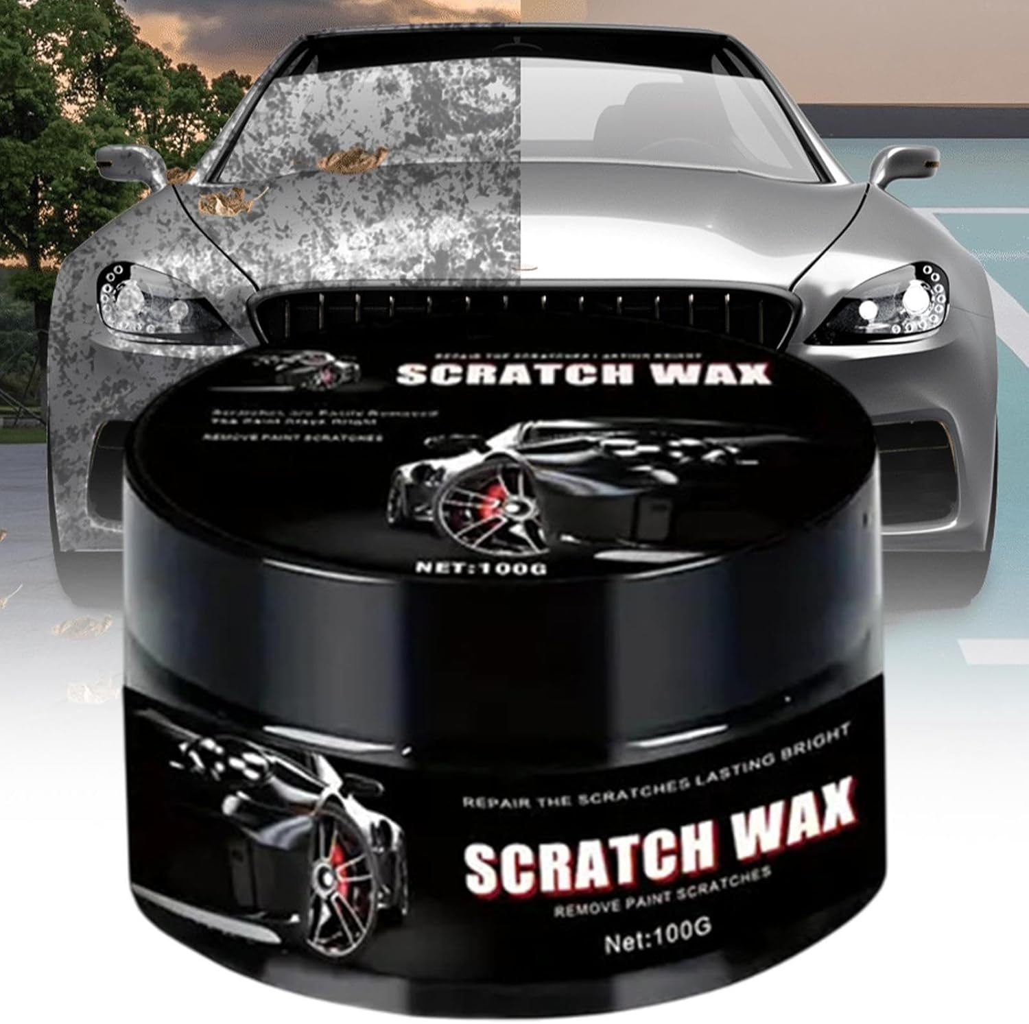 Zibeem Car Scratch Repair Wax | Automotive Polish, Scratch Removers & Waxes | 100G Quick-Curing Hydrophobic Polisher with Sponge for High-Gloss Finish, Easy Application Long-Lasting Protectant image number 4