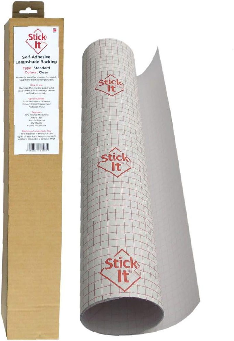 Make Your Own DIY Self-Adhesive Lampshade Backing Standard Clear - UK Made