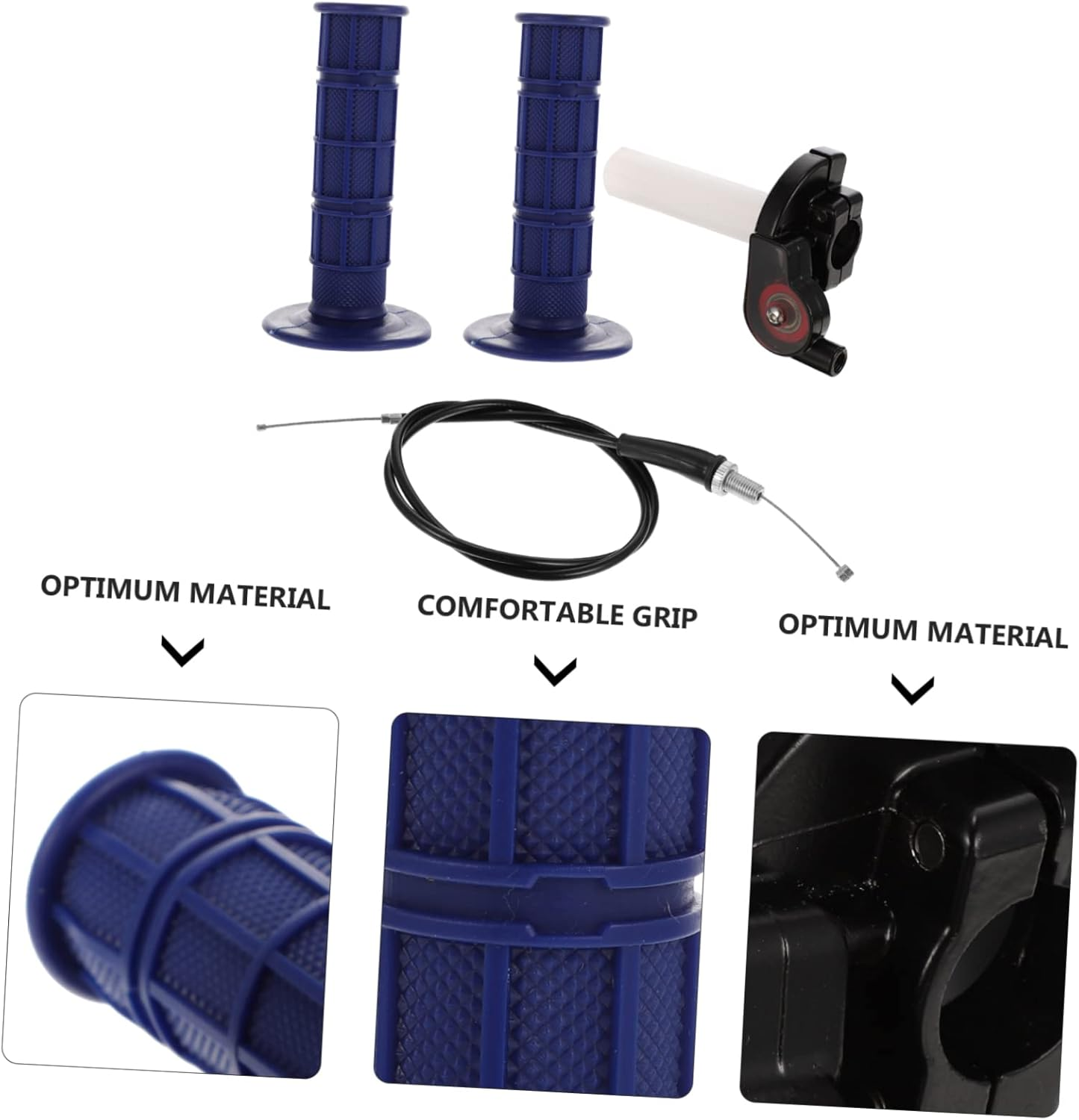 SEWOART Motorcycle Throttle Cable and Grip Set with Accelerator Lever, Universal Motorbike Transmission Spare Part for ATV and Dirt Bike Controls image number 3