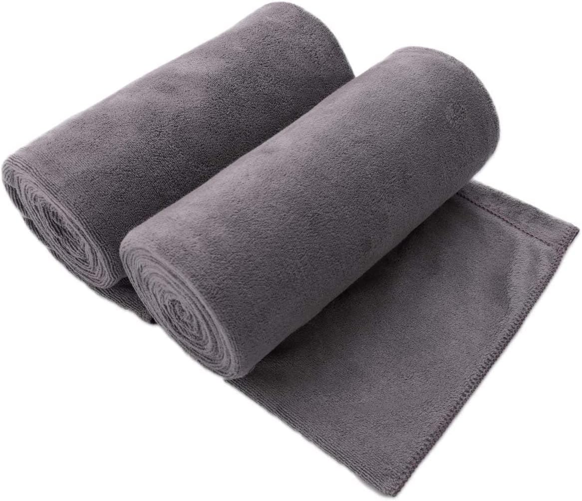 Jml Microfiber Bath Towels, Oversized Bath Towel 2 Pack(40" X 80"), Super Absortbent and Fast Drying, Soft Multipurpose Microfiber Bath Sheet for Beach, Sports, Fitness, Yoga, Grey image number 4