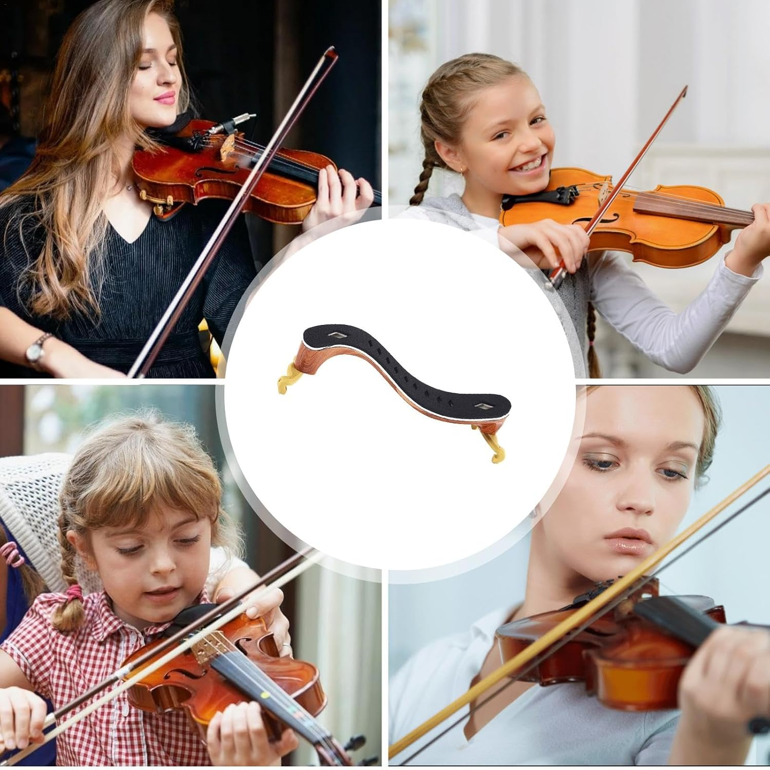 Generico Violin Shoulder Strap, 3/4-4/4 & 1/4-1/2, ABS Material, Comfortable & Adjustable image number 2